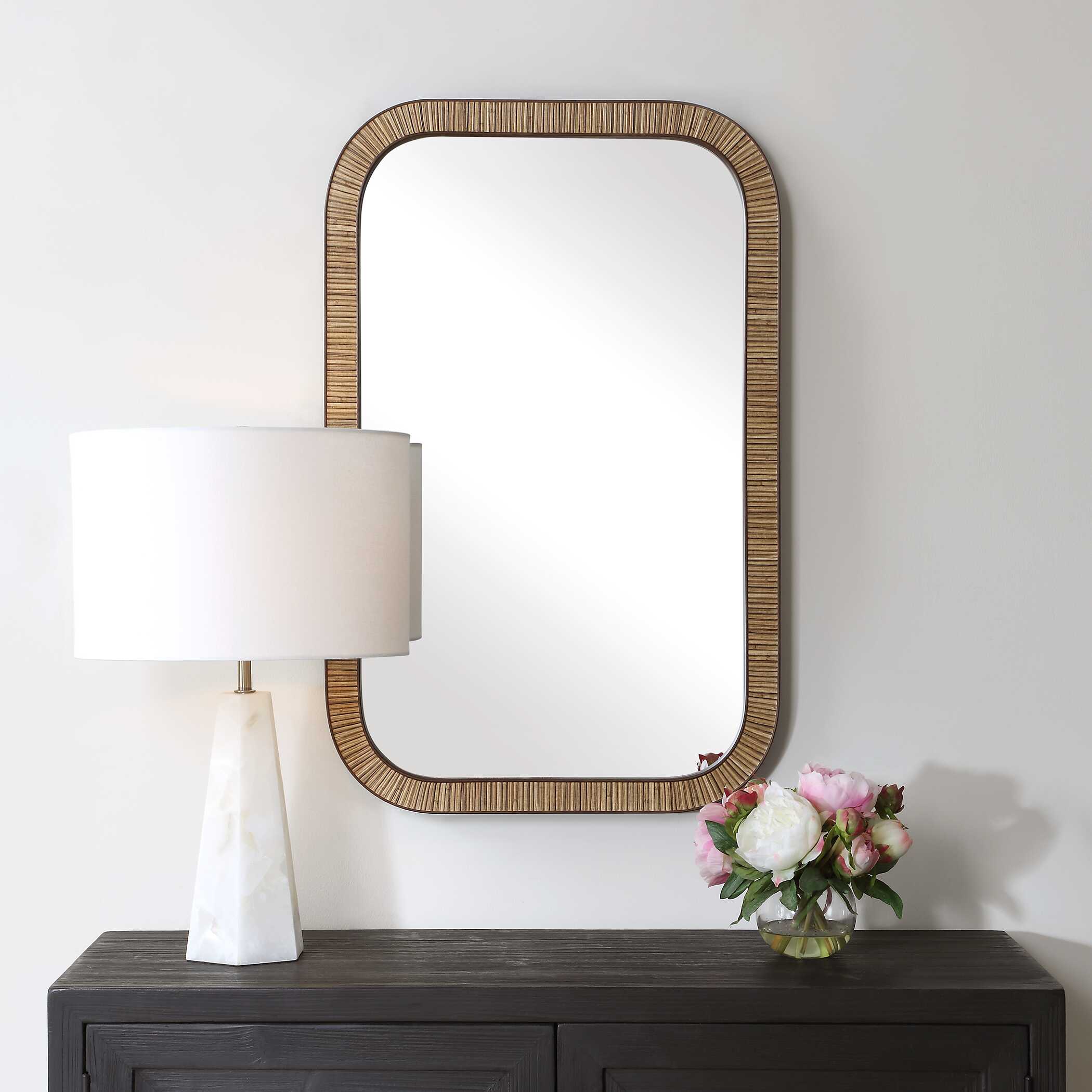 Fairholm Rectangular Natural Rattan Wall Mirror