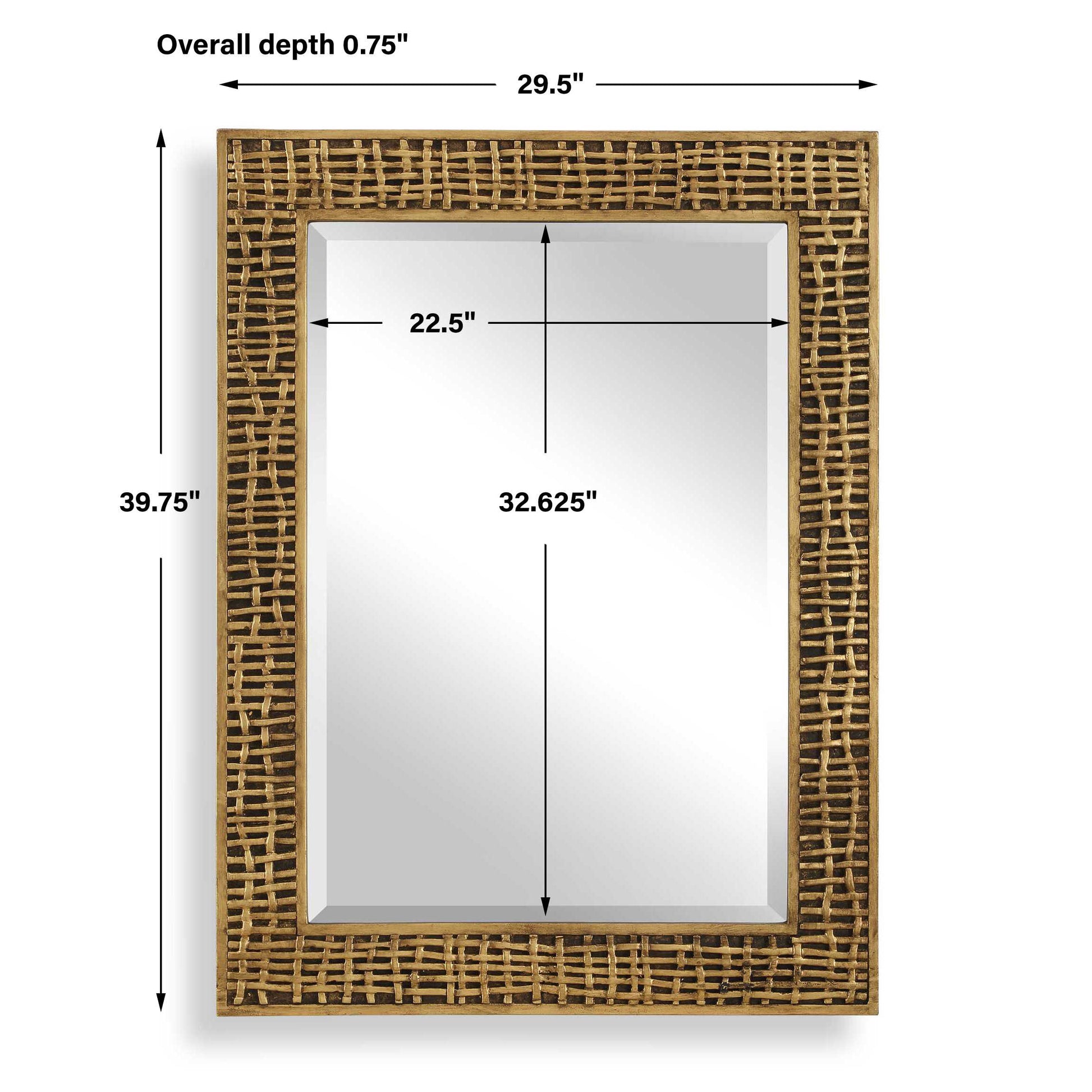 Uttermost Woven In Time Gold Mirror