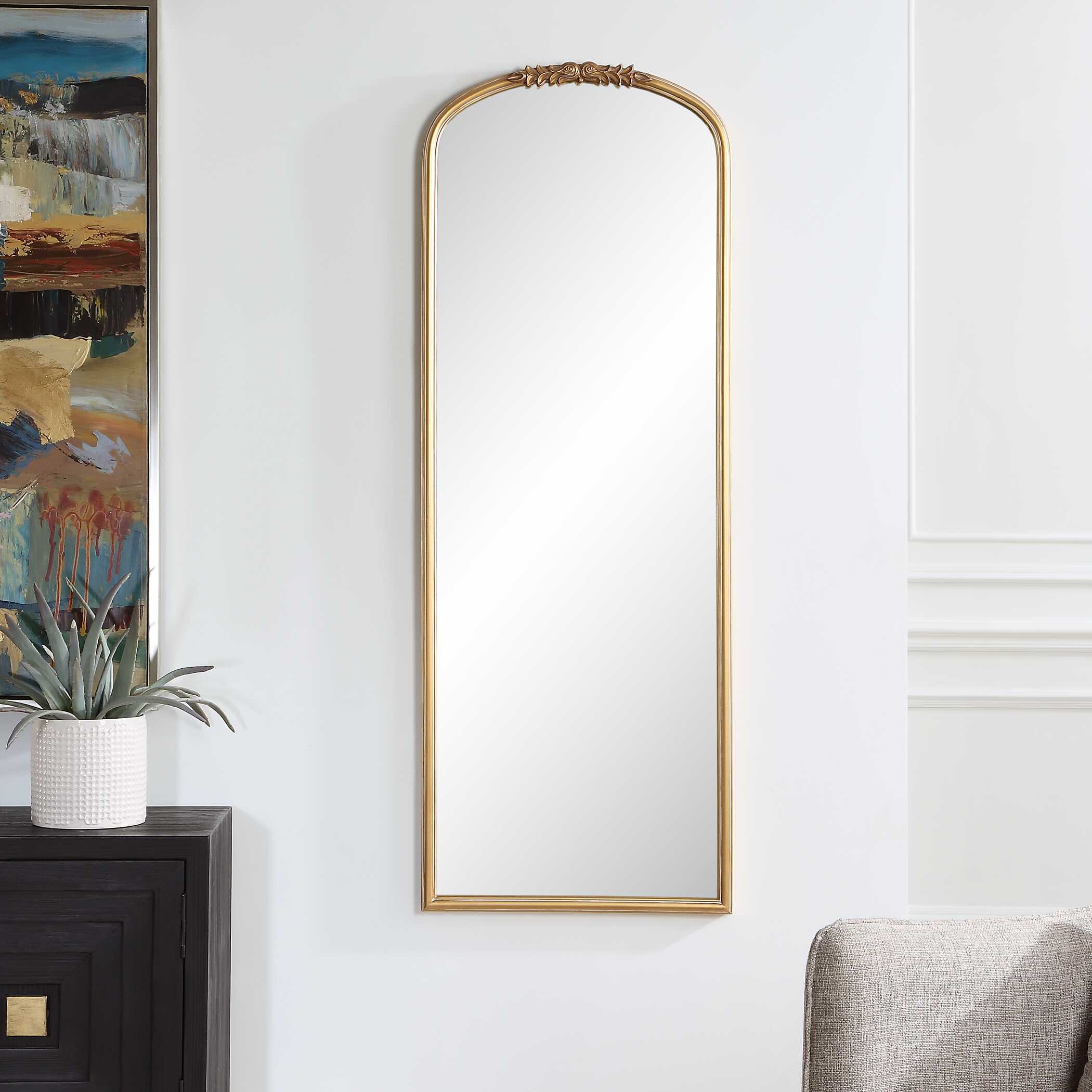 Ilaria Arched Antique Gold Wall Mirror