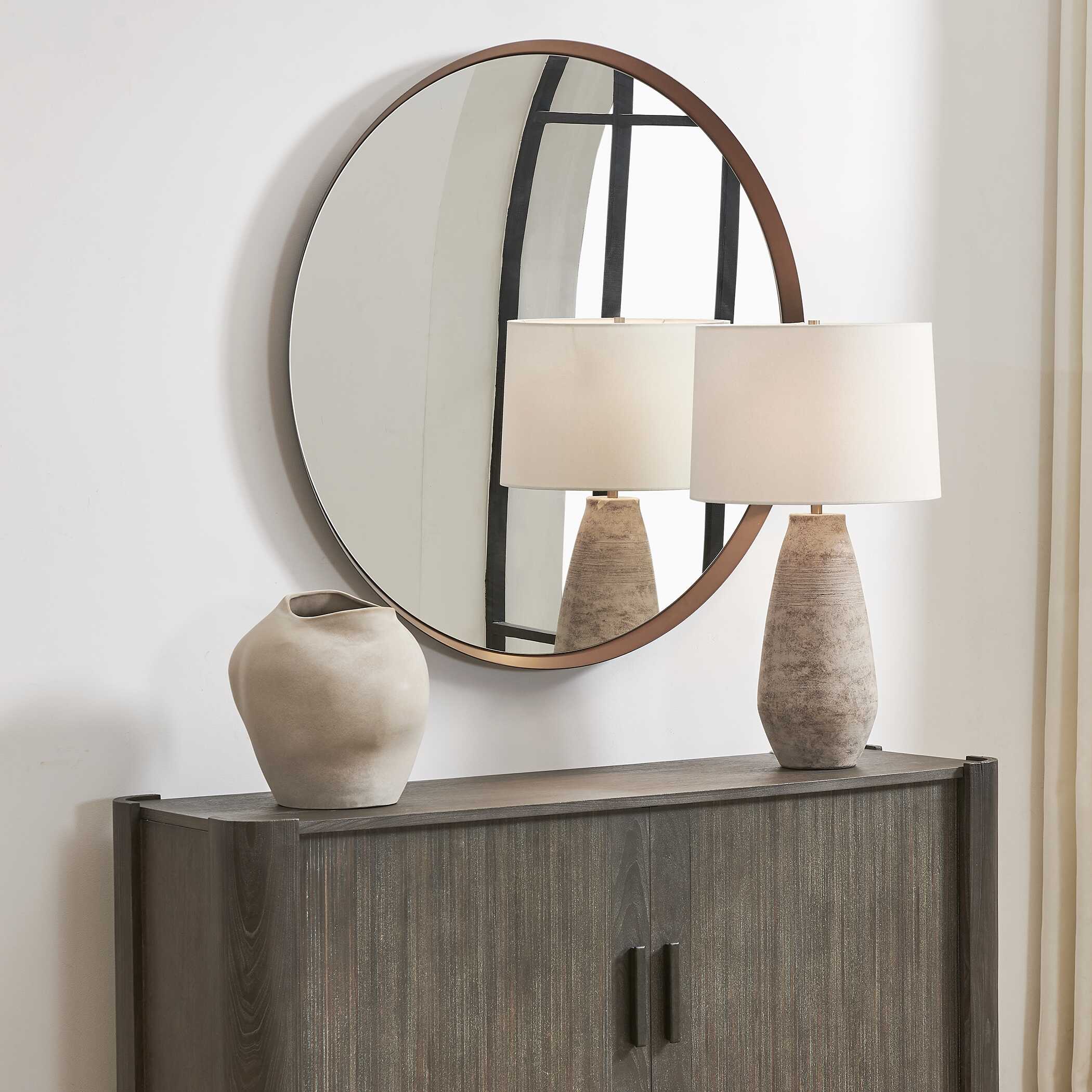 Uttermost Torrado Round Bronze Mirror