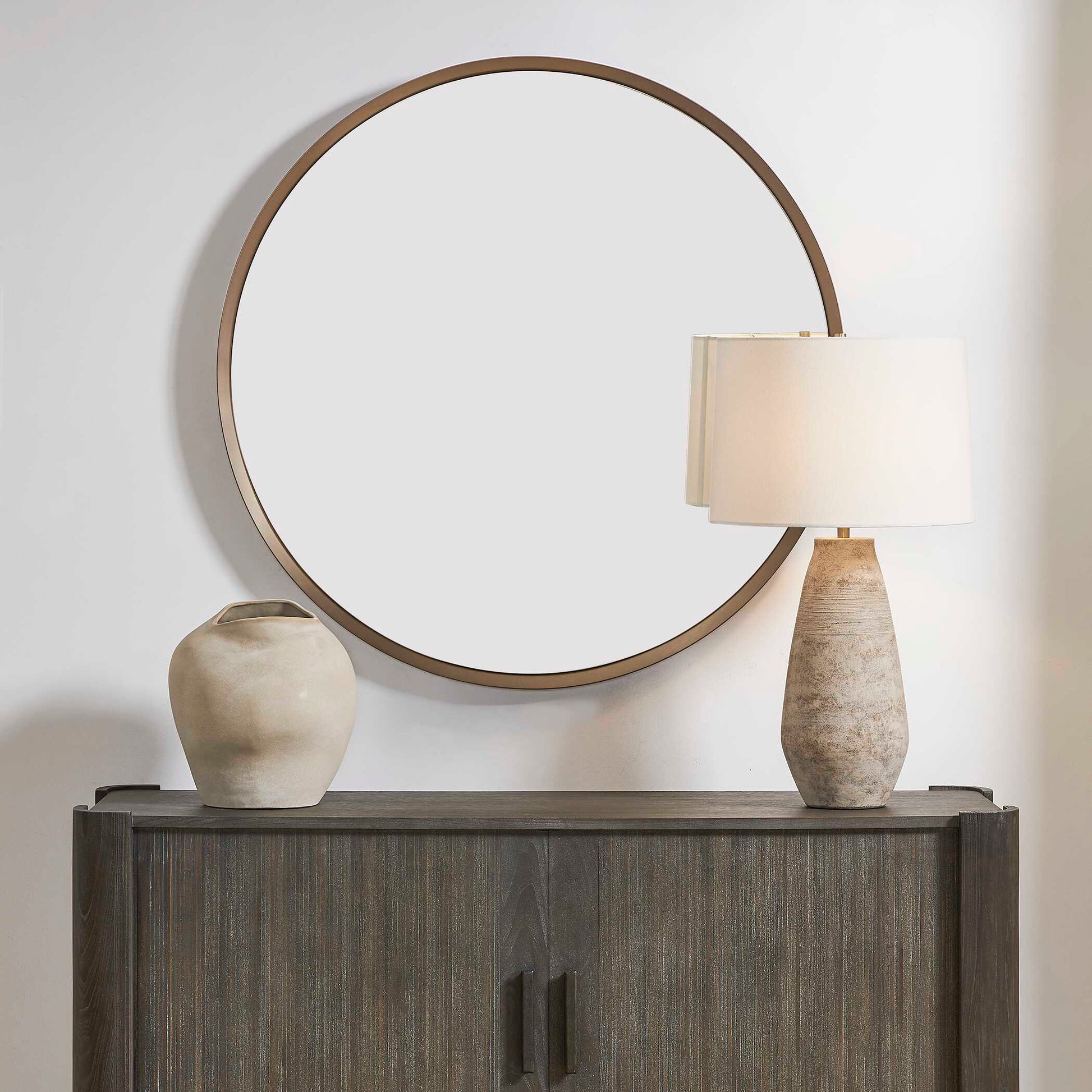 Uttermost Torrado Round Bronze Mirror