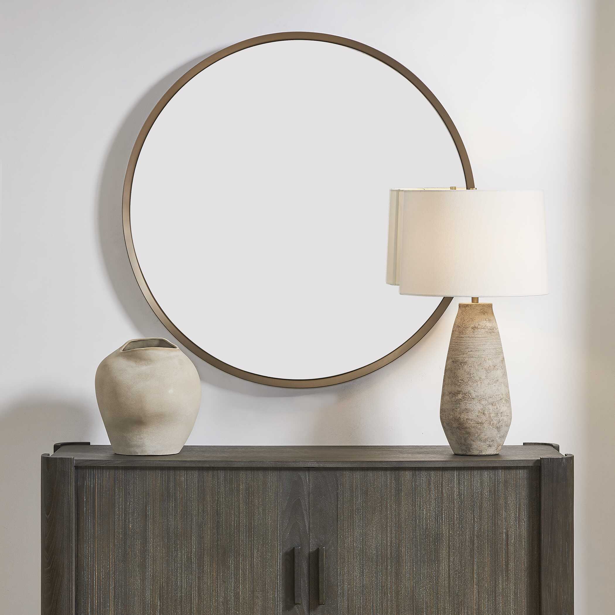 Uttermost Torrado Round Bronze Mirror