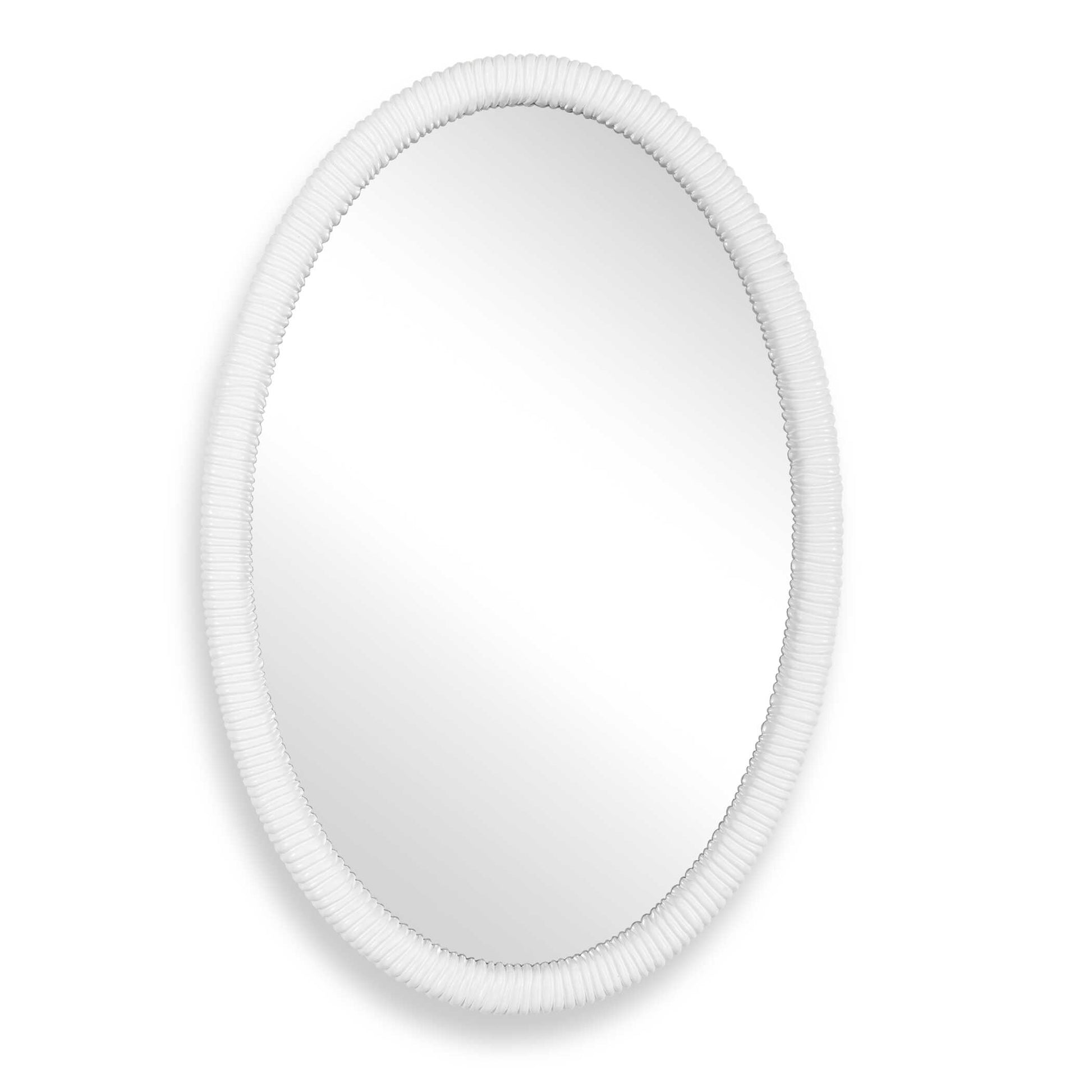 Uttermost Bali White Ribbed Oval Mirror