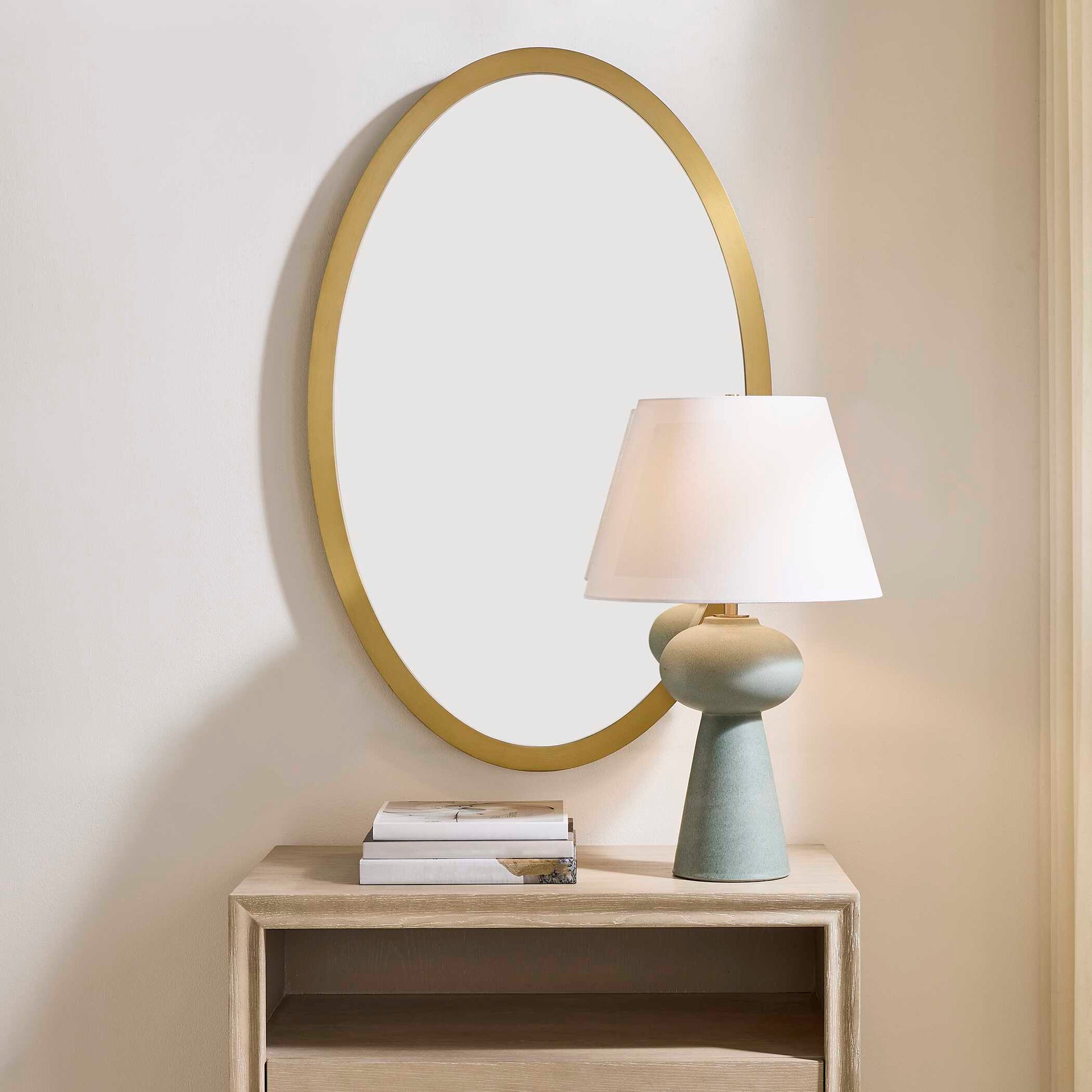 Uttermost Elstree Antique Brass Oval Mirror