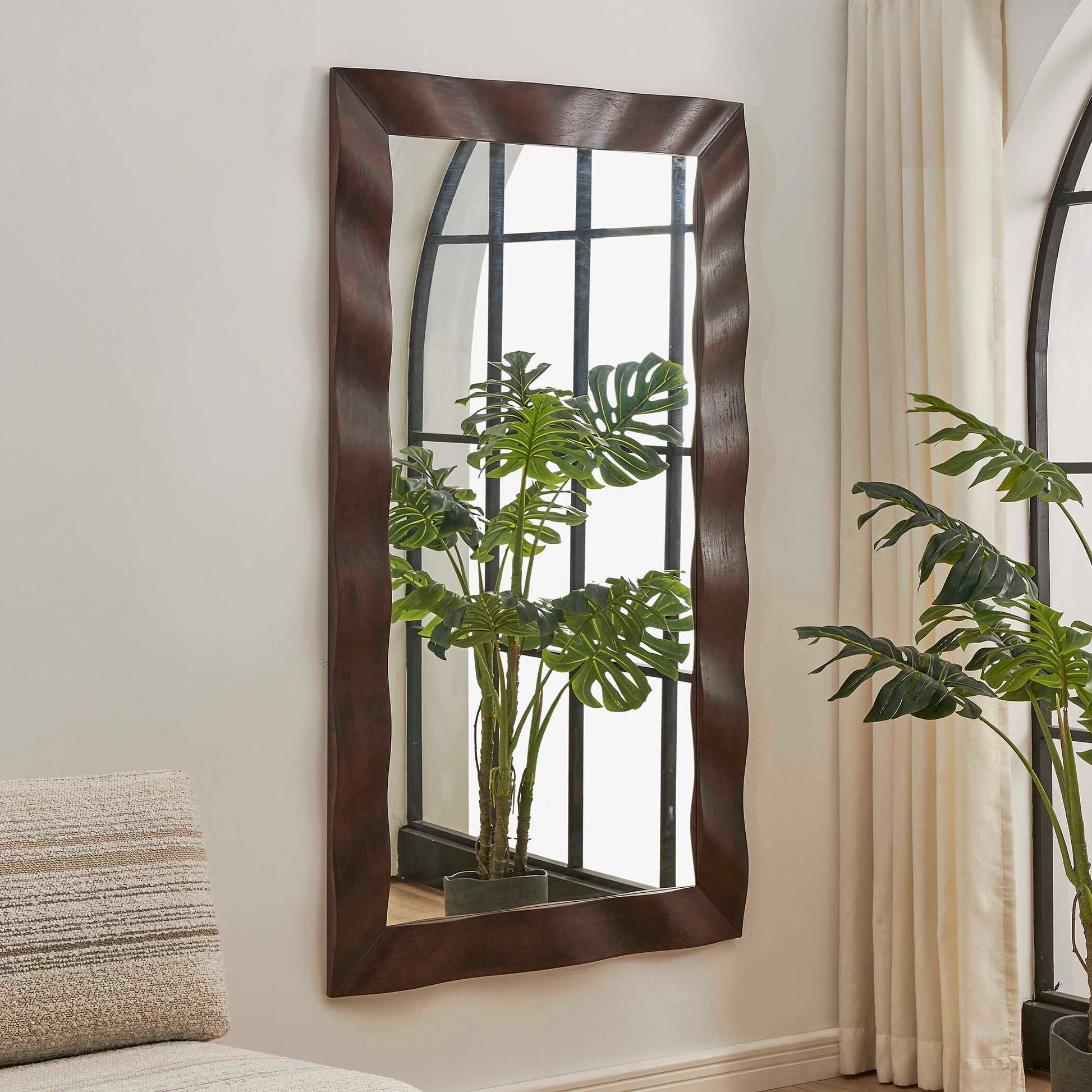Uttermost Wrinkle Wavy Wood Mirror