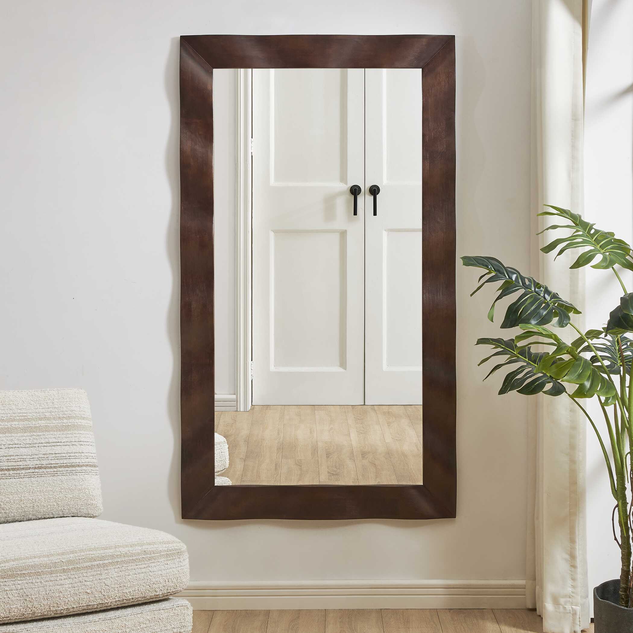 Uttermost Wrinkle Wavy Wood Mirror