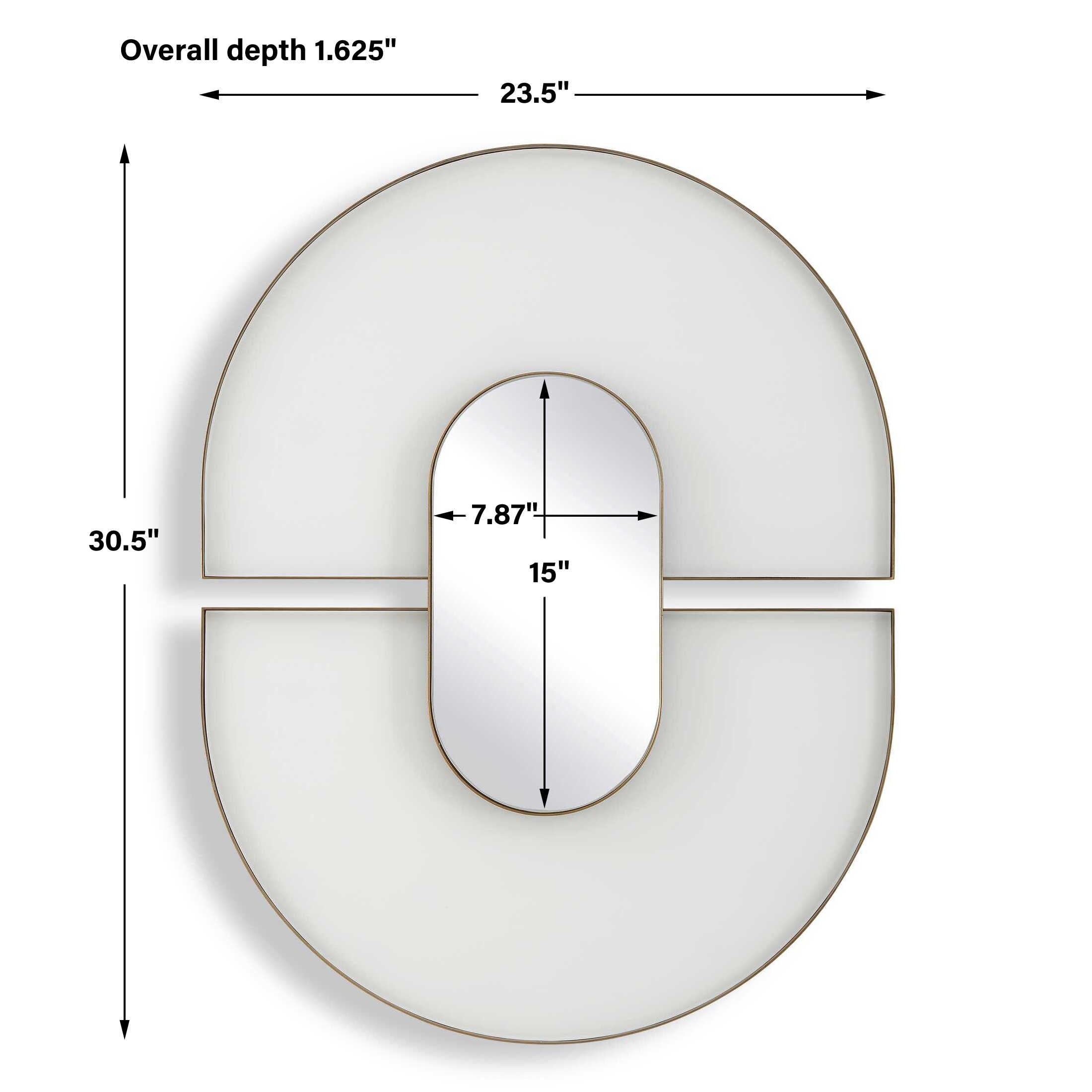 Uttermost Encase Modern White Oval Mirror