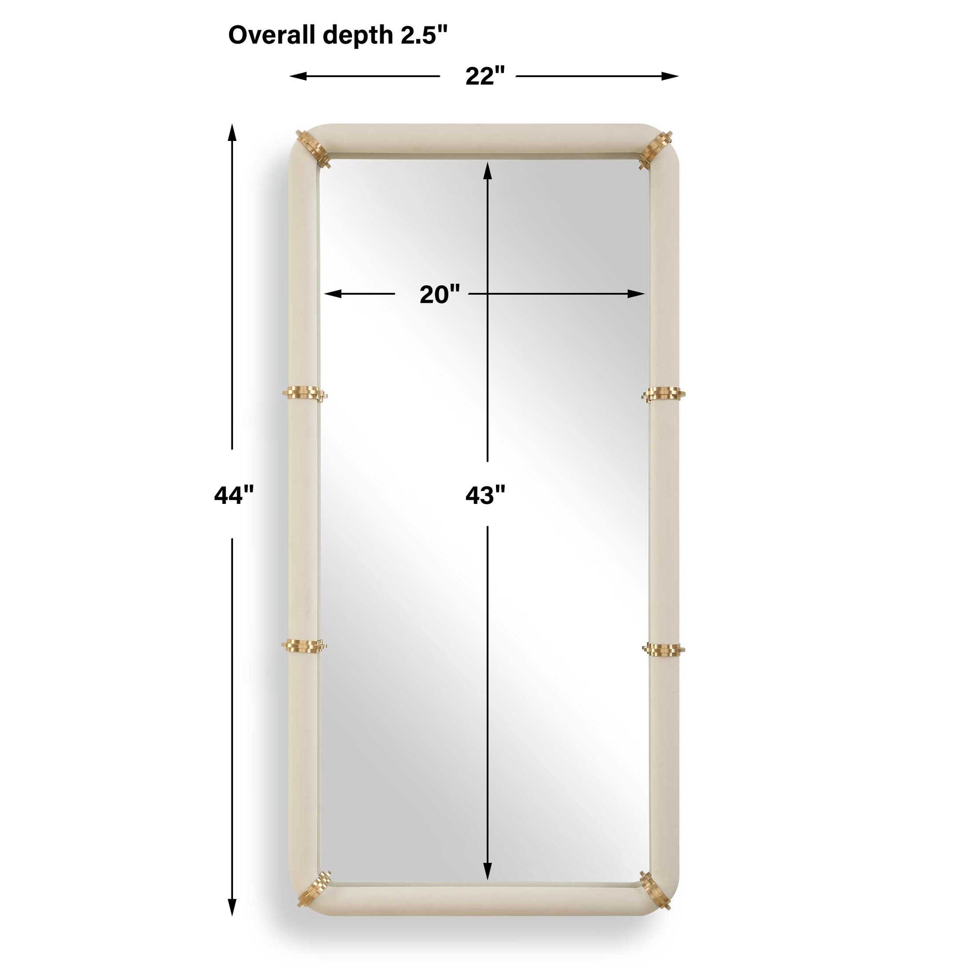 Uttermost Cyprus White Leather Mirror