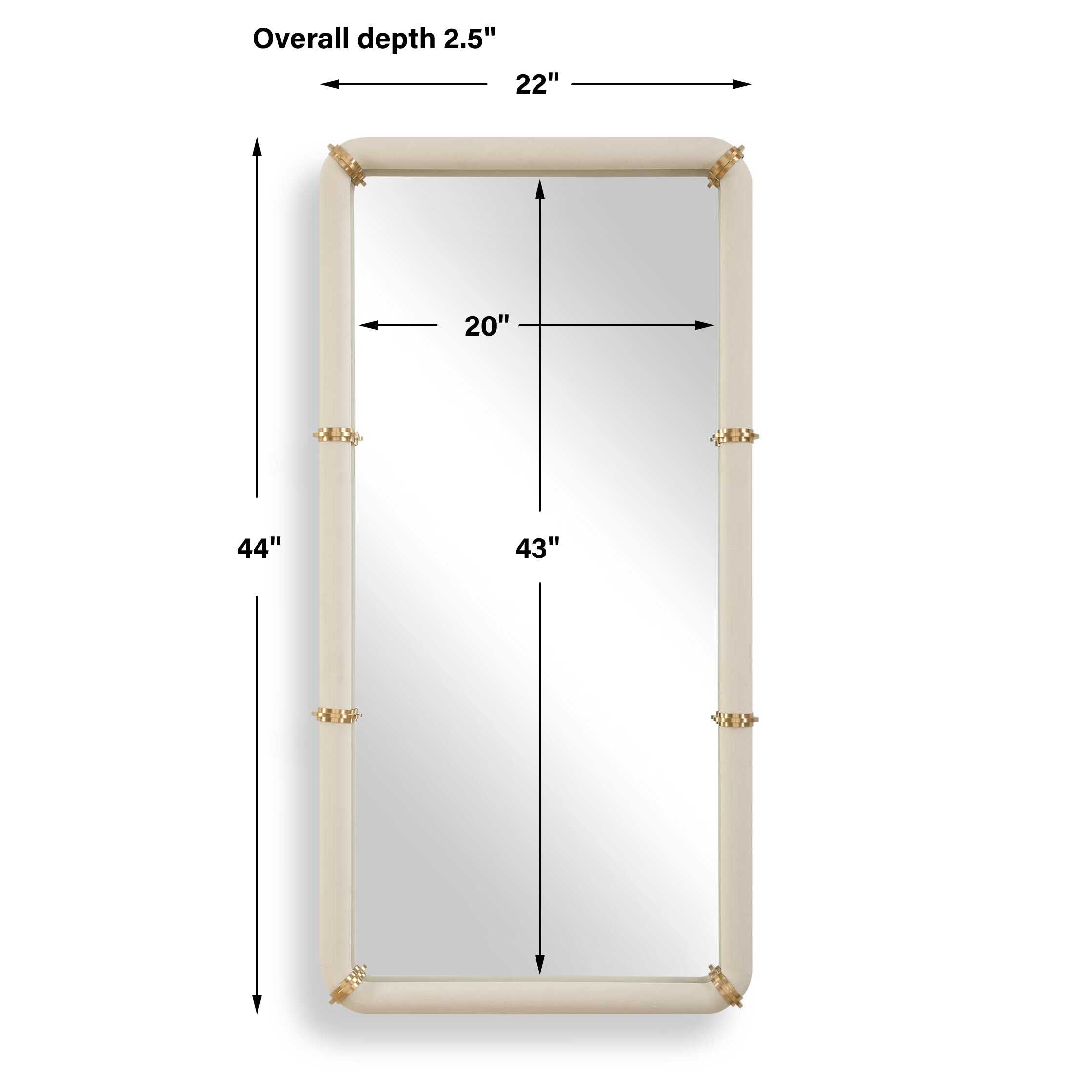 Uttermost Cyprus White Leather Mirror