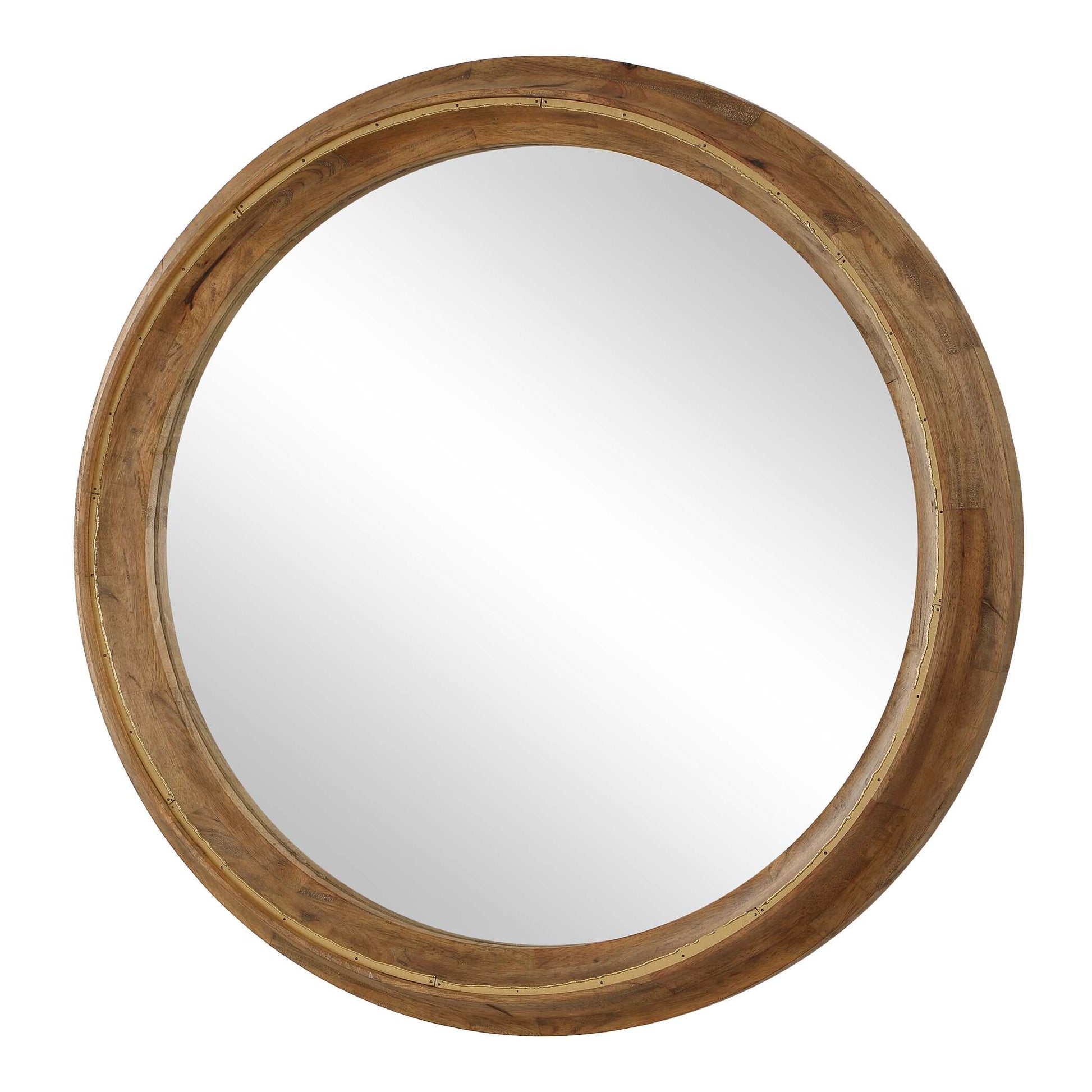 Uttermost Frontier Round Wood Mirror