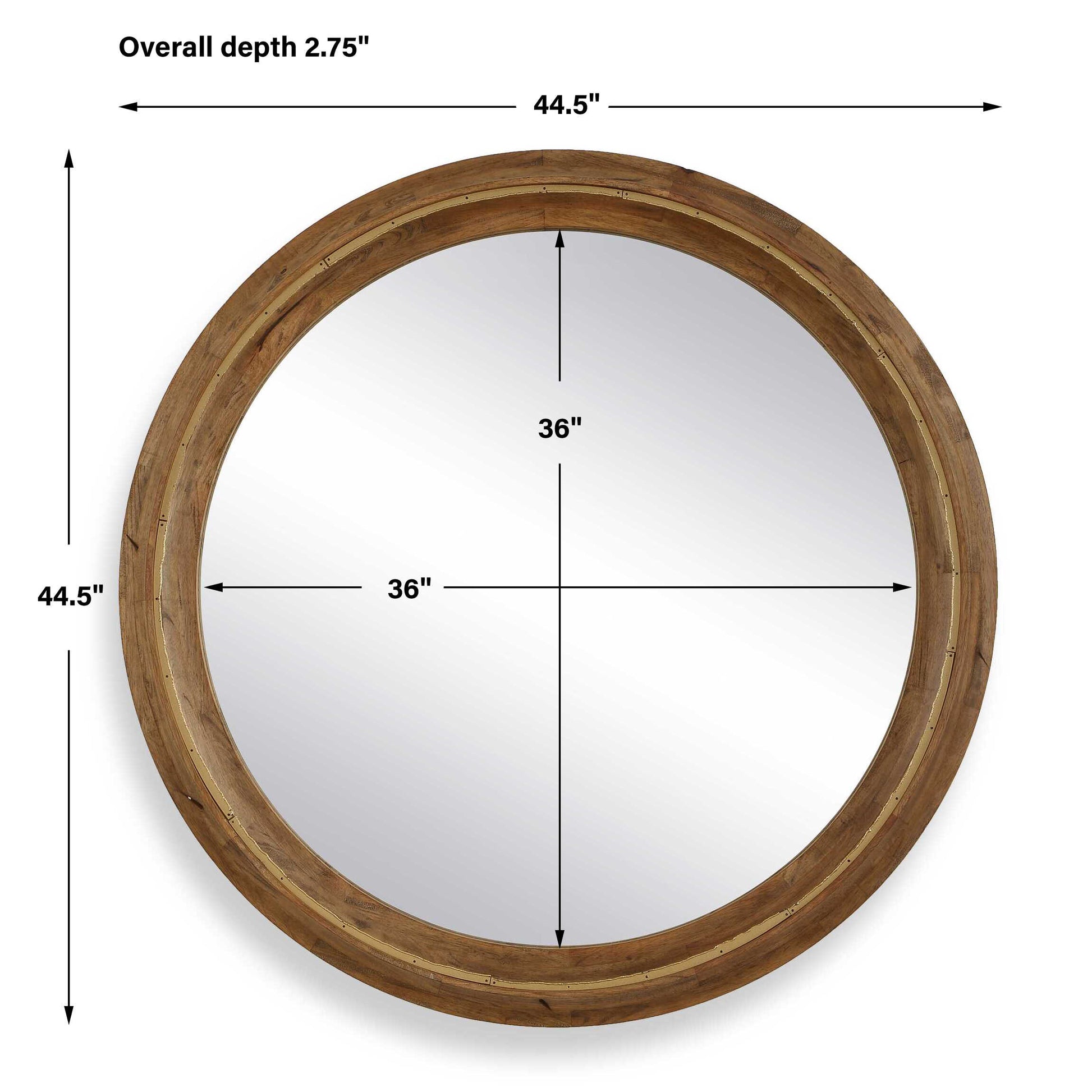 Uttermost Frontier Round Wood Mirror