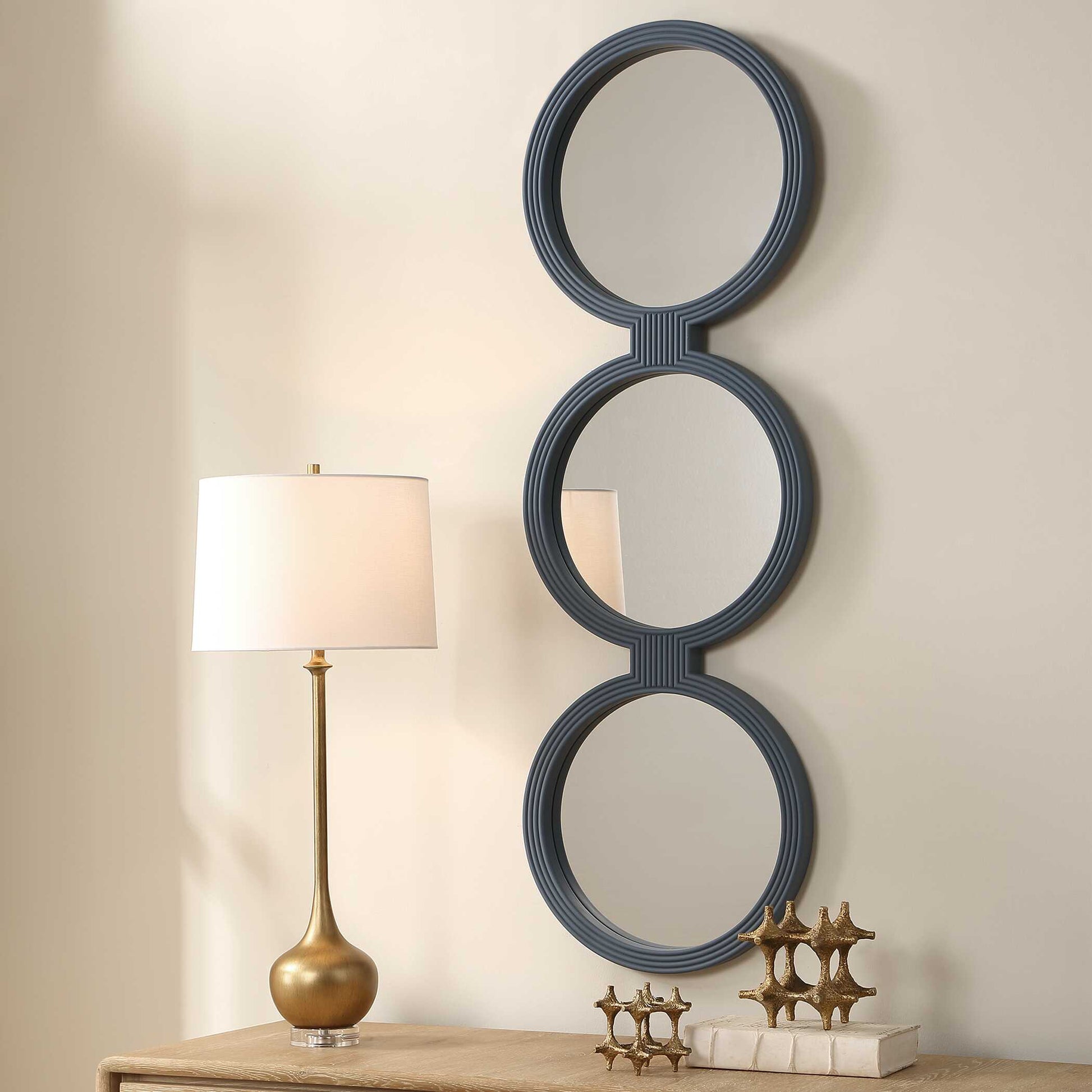 Uttermost Going In Circles Blue Gray Mirror