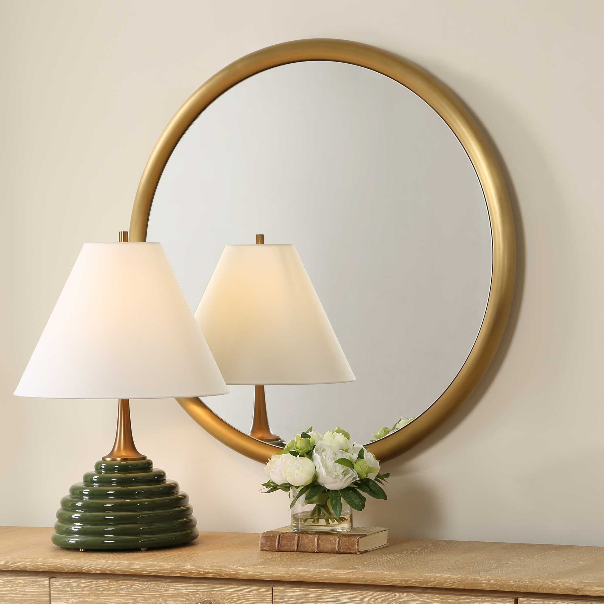 Uttermost Atkinson Modern Brass Round Mirror