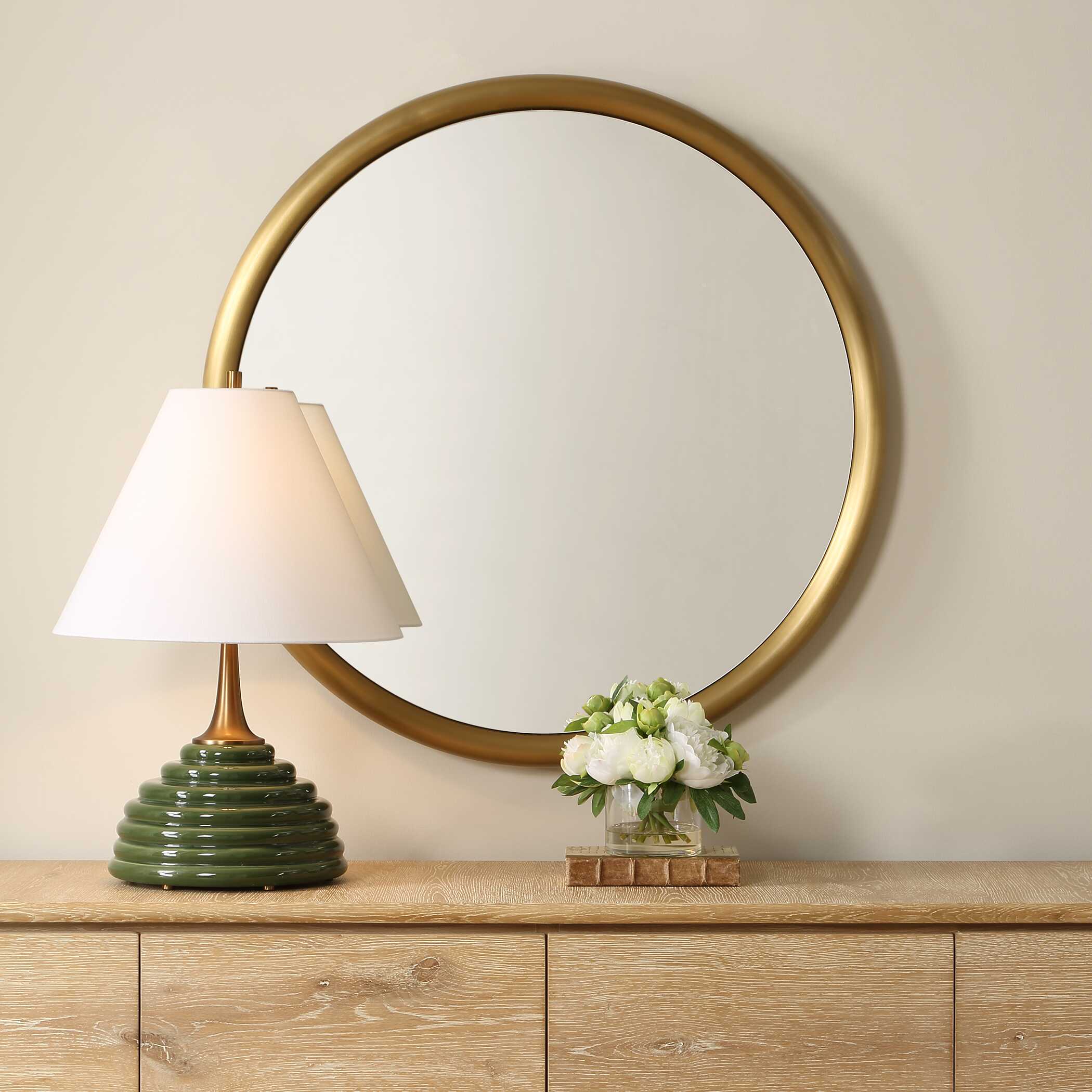 Uttermost Atkinson Modern Brass Round Mirror