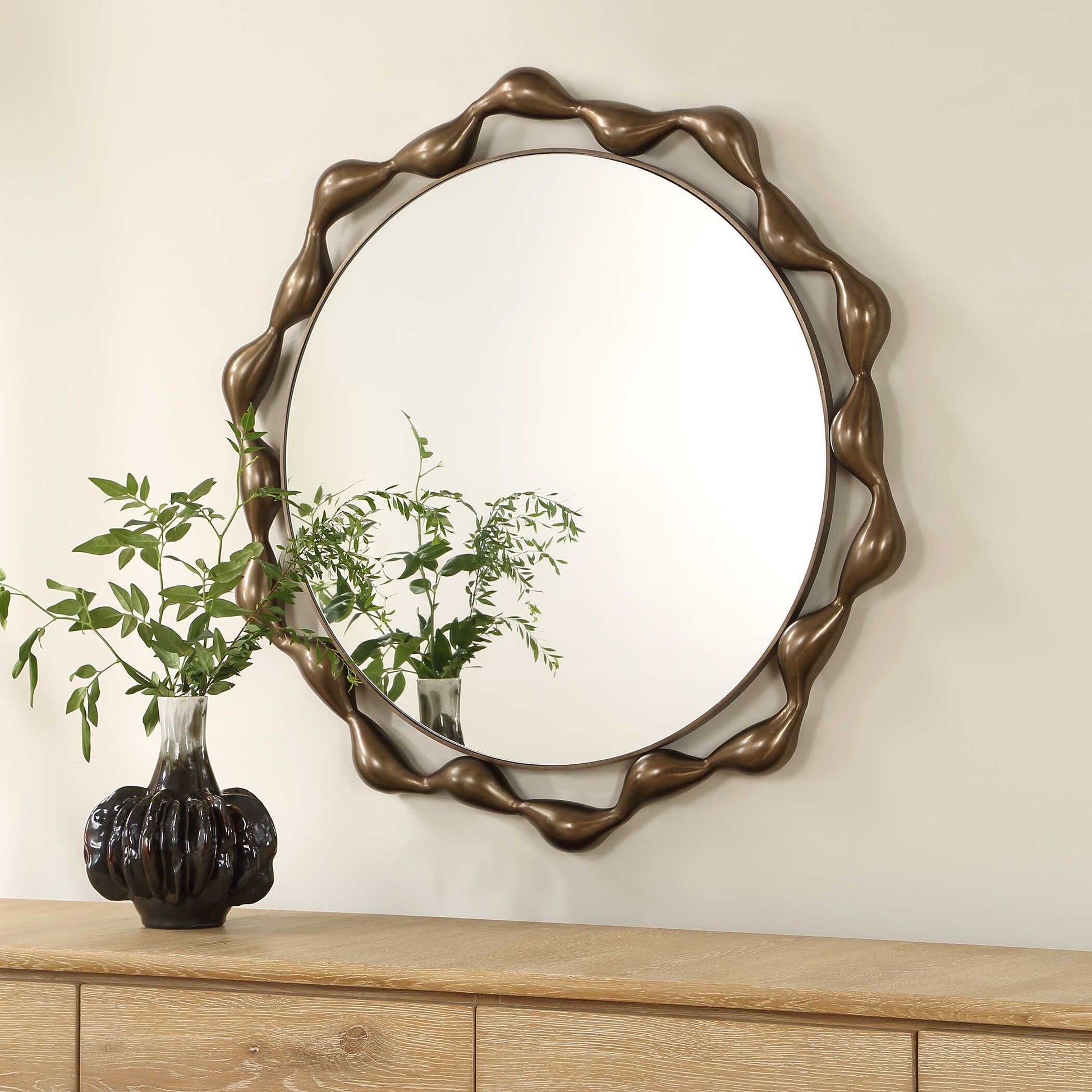 Uttermost Remolino Round Bronze Mirror