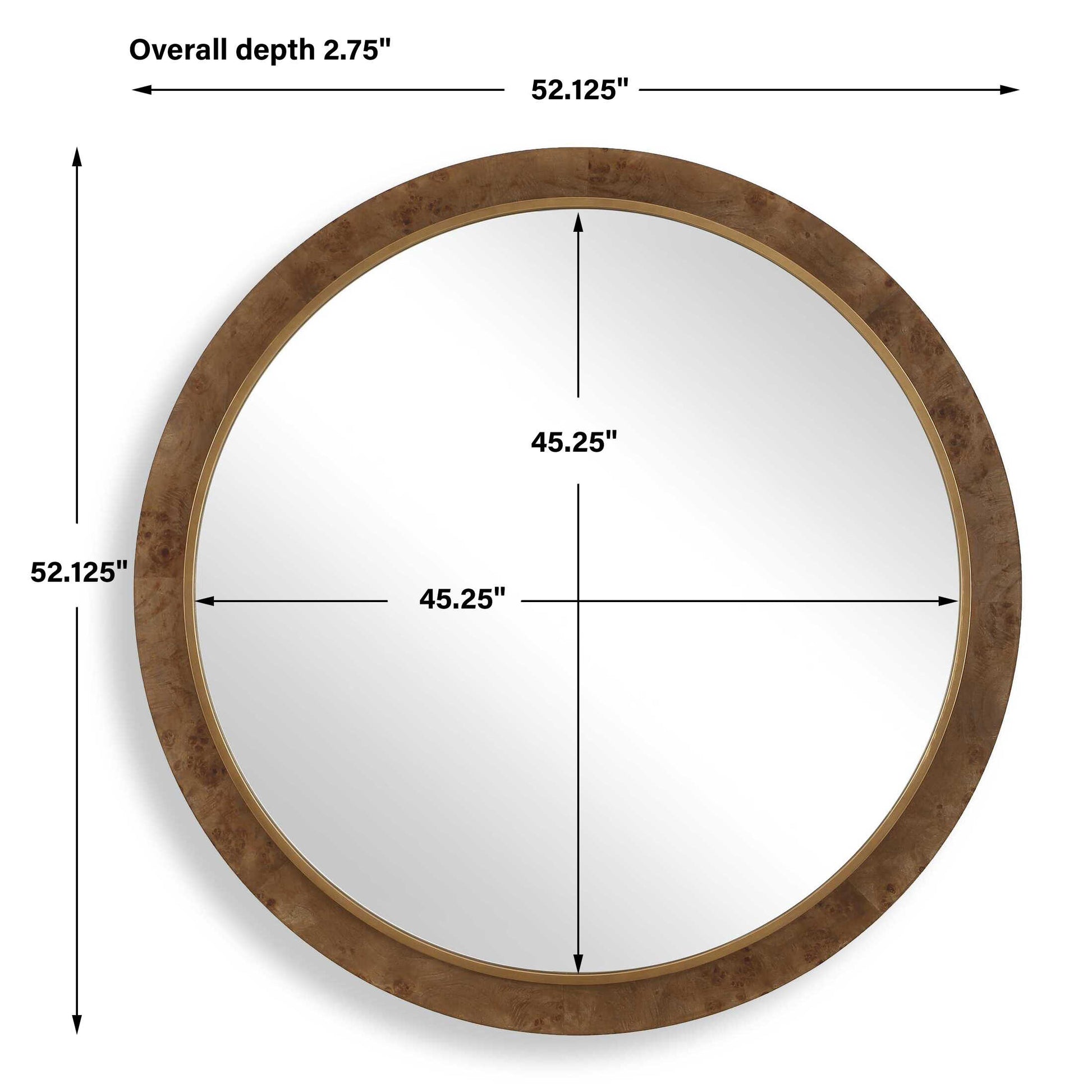 Uttermost Cleveland Round Burl Wood Mirror