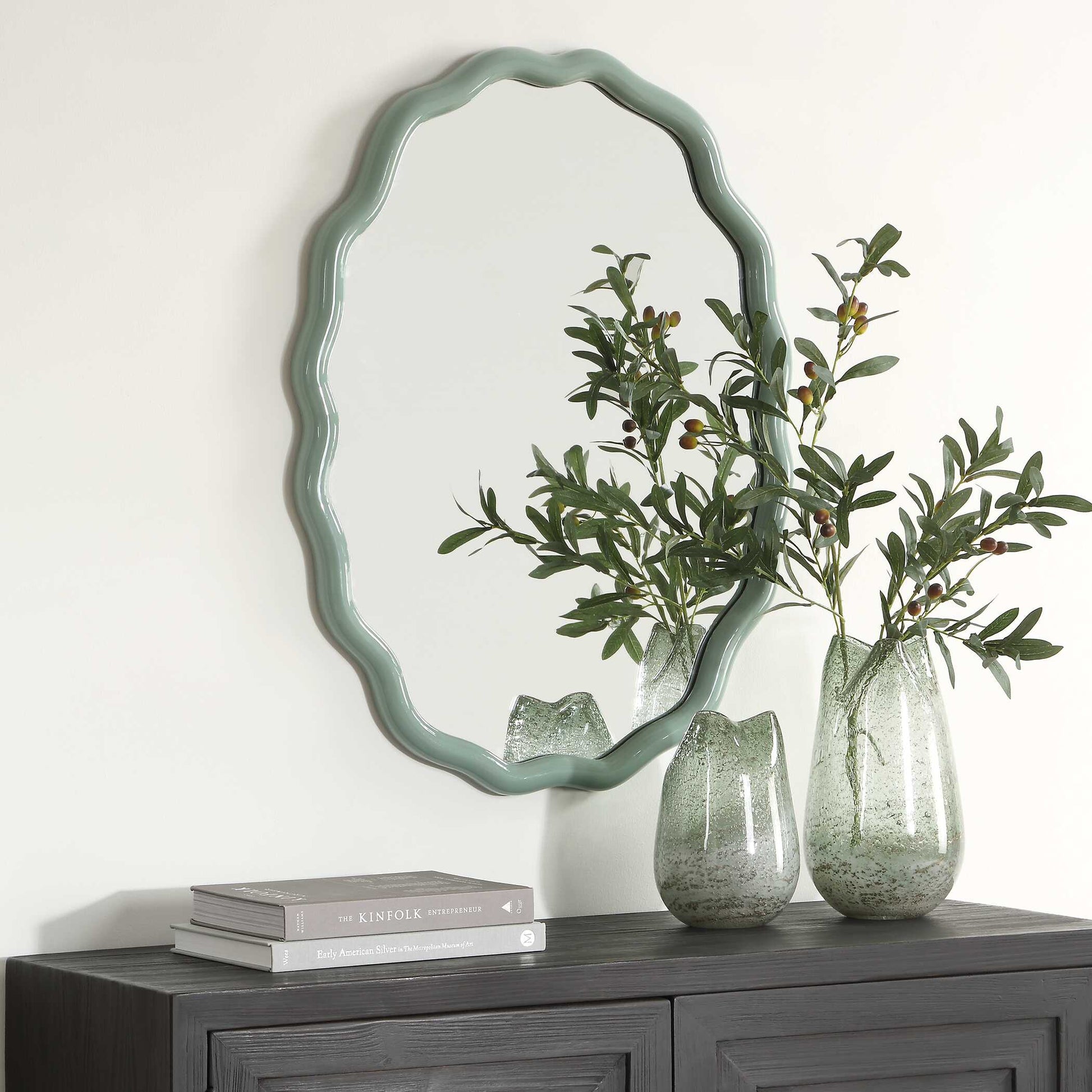 Uttermost Isly Robin's Egg Blue Oval Mirror