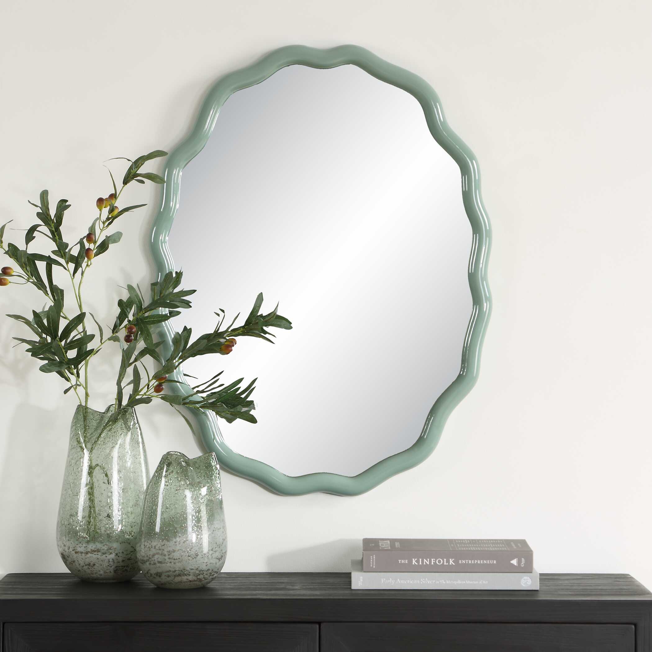 Uttermost Isly Robin's Egg Blue Oval Mirror