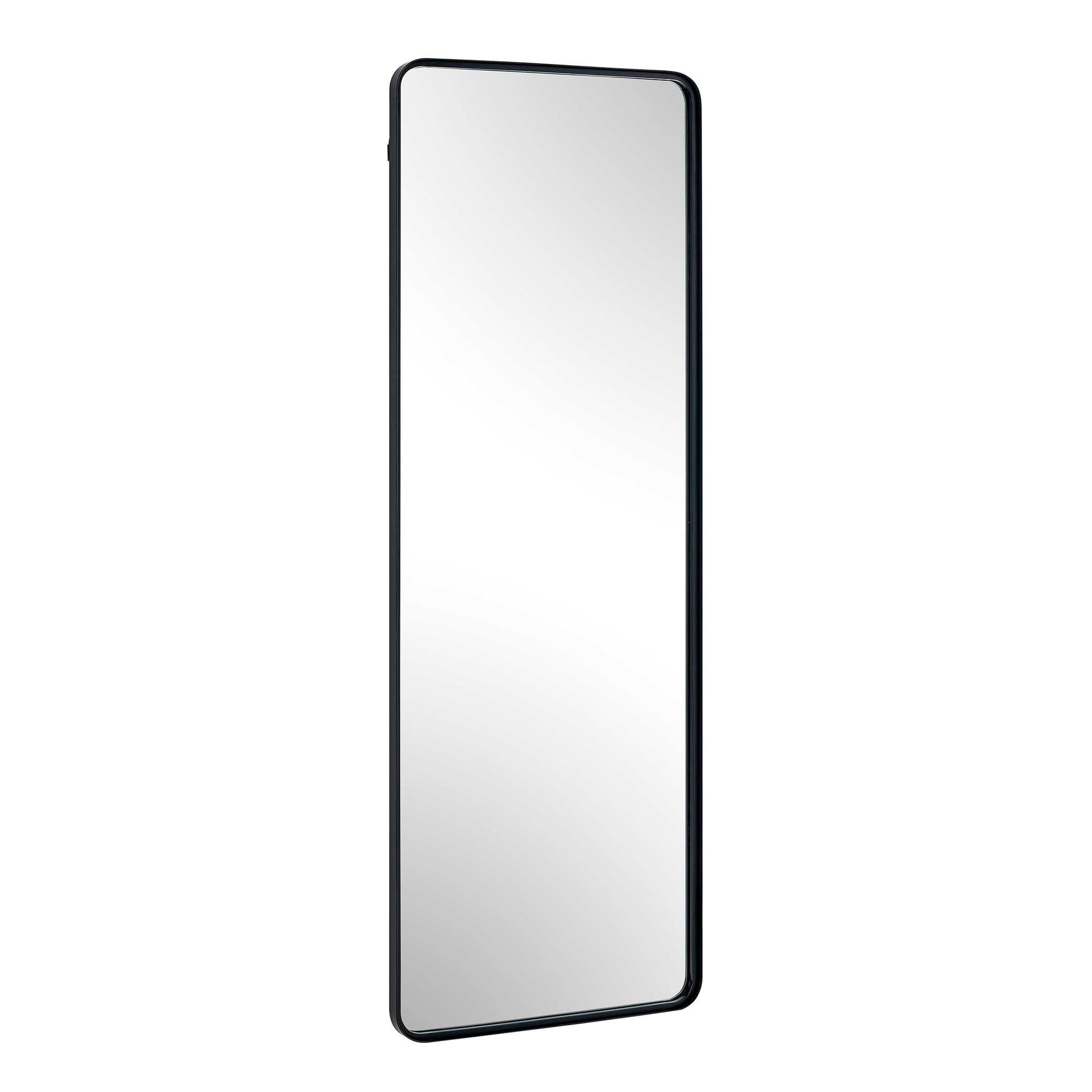 Joric Round Satin Black Wall Mirror