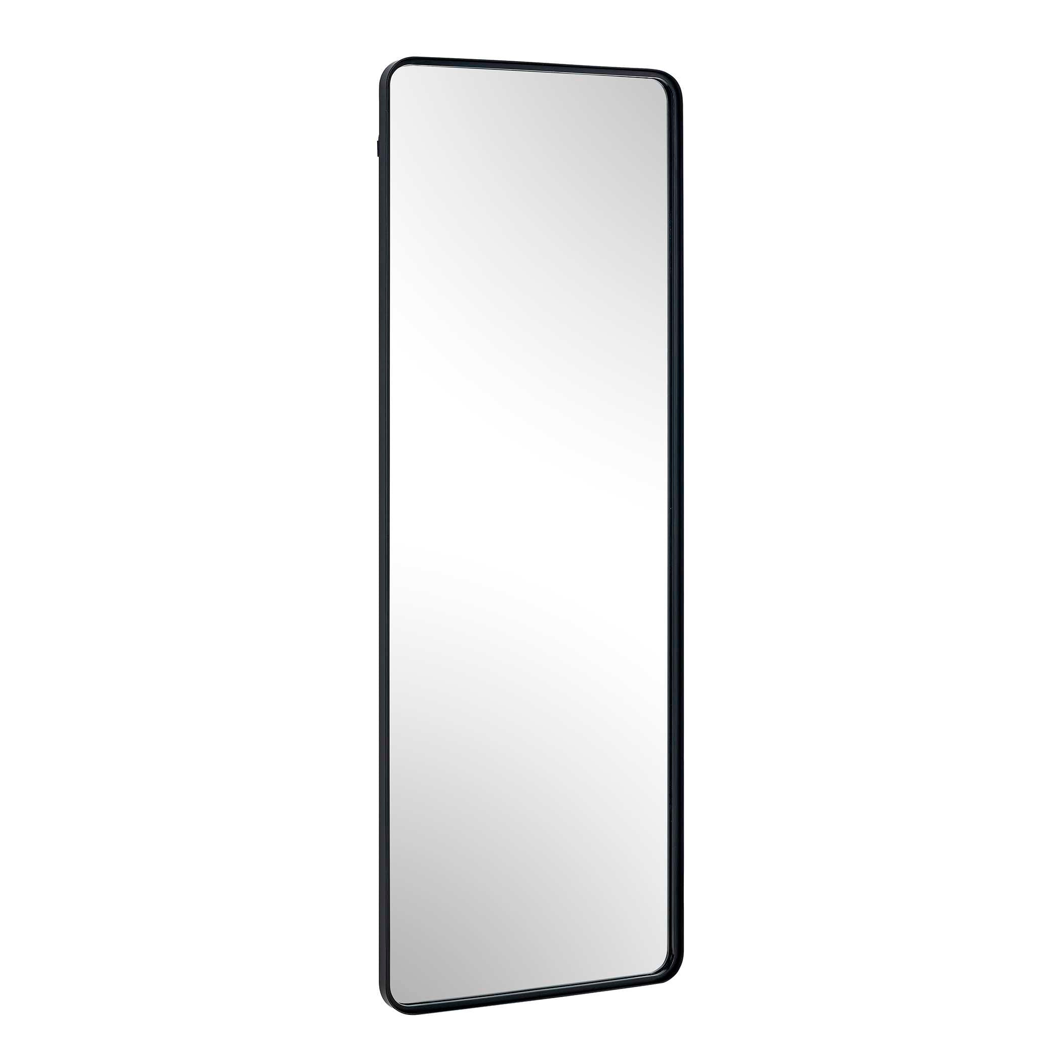 Joric Round Satin Black Wall Mirror
