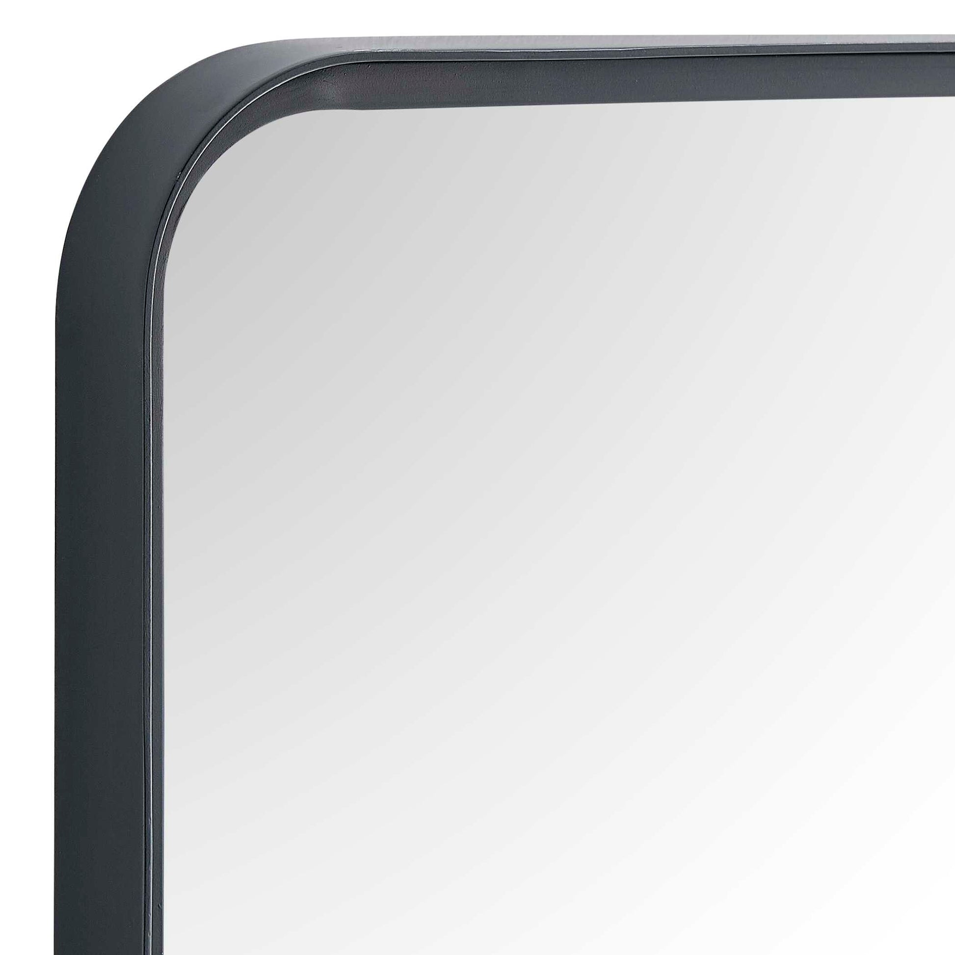 Joric Round Satin Black Wall Mirror