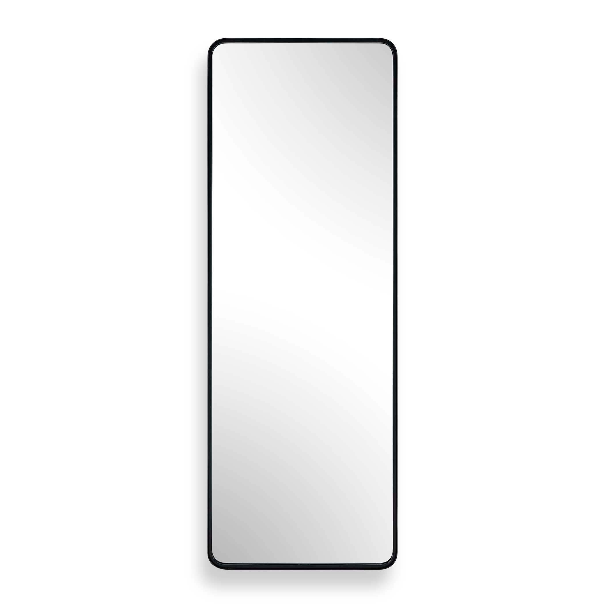 Joric Round Satin Black Wall Mirror