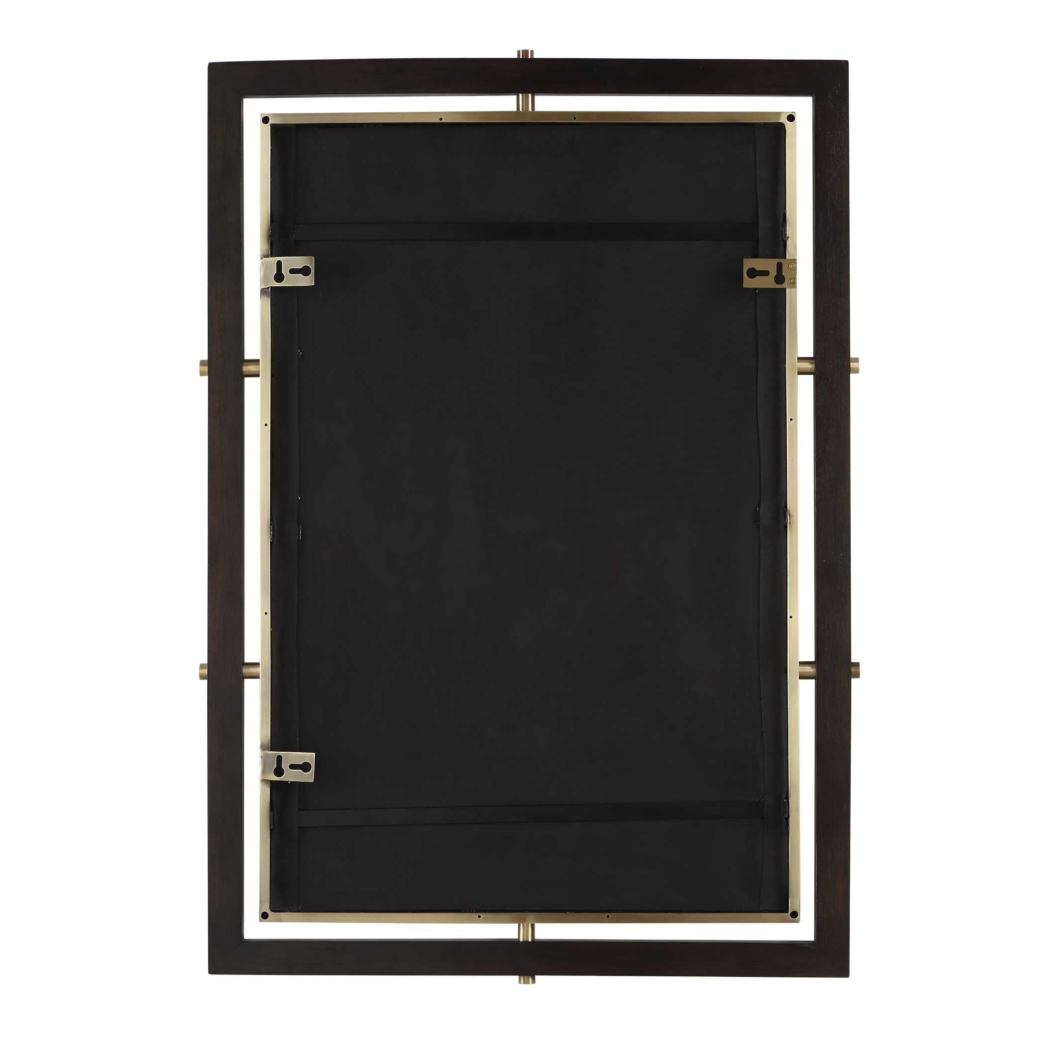 Uttermost Bach Walnut & Brass Rectangle Mirror