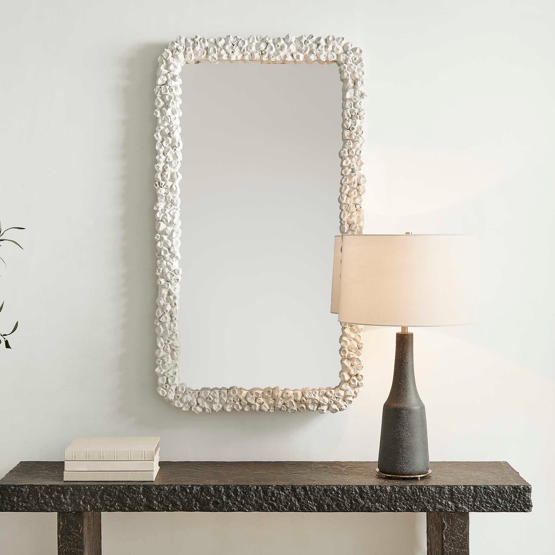 Uttermost Barnacle Rectangular White Mirror