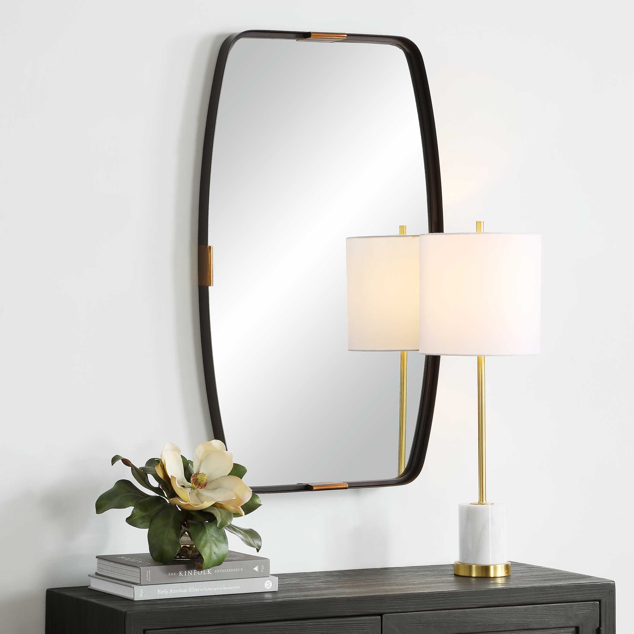 Northrop Round Bronze Iron Wall Mirror