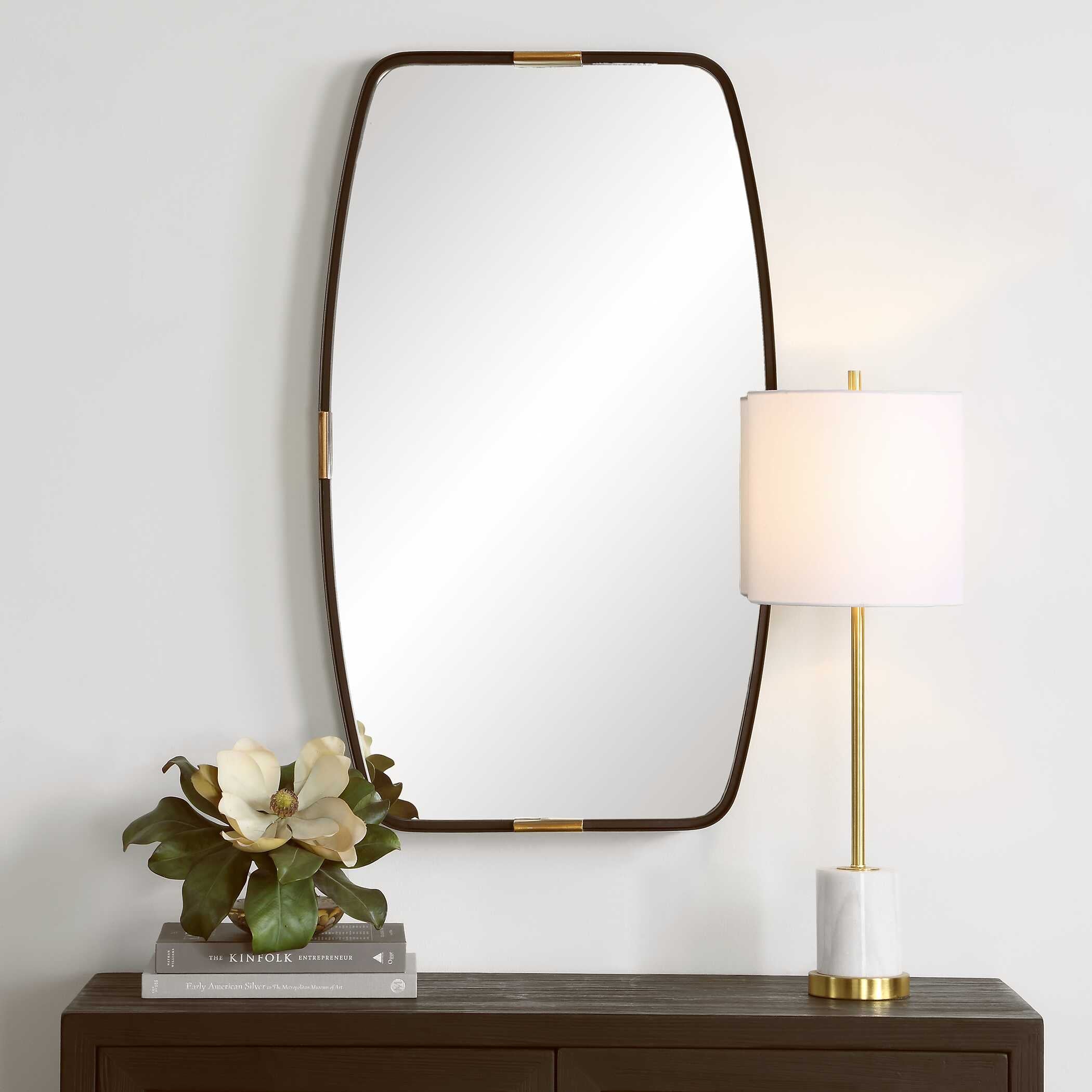 Northrop Round Bronze Iron Wall Mirror