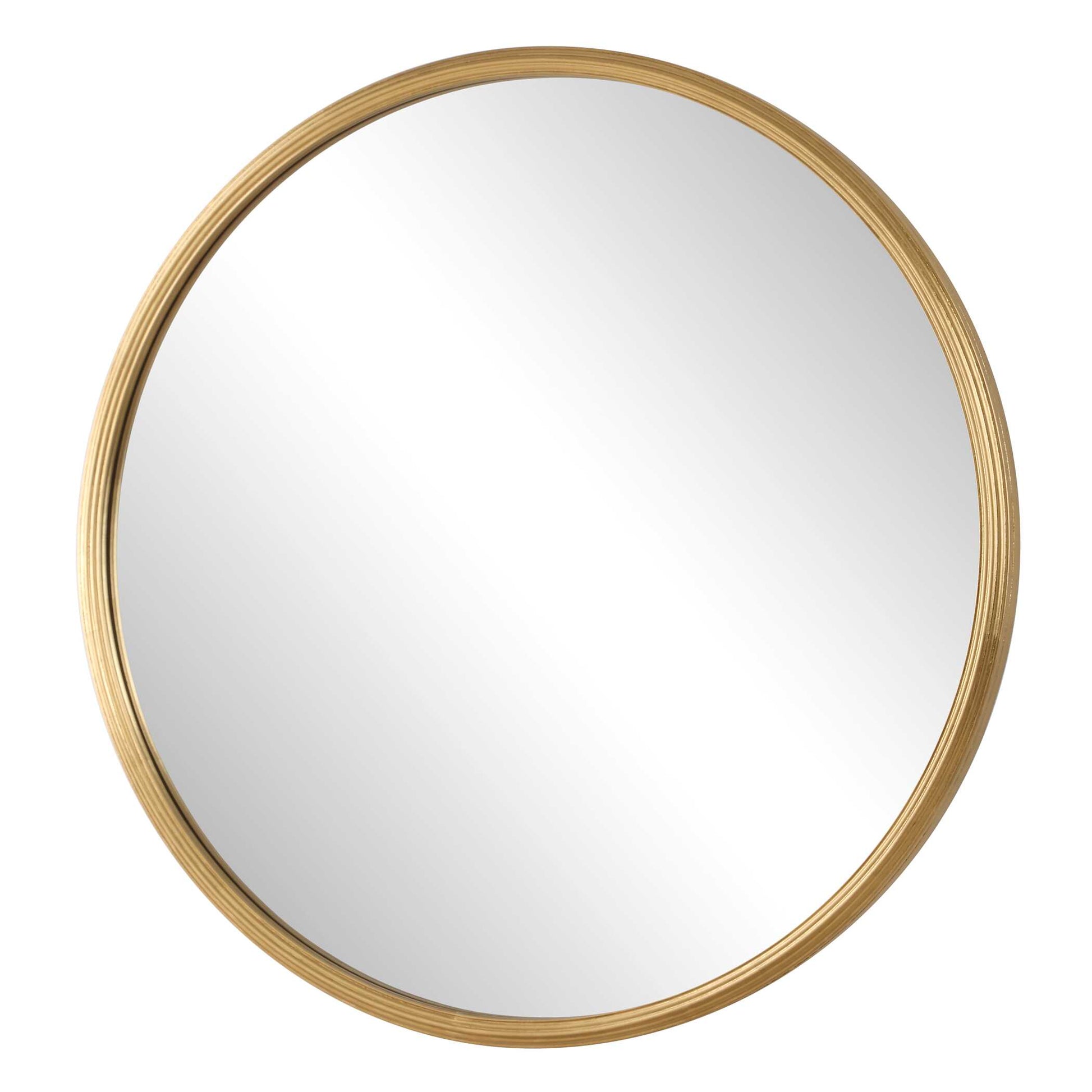 Lanvale Round Gold Iron Wall Mirror
