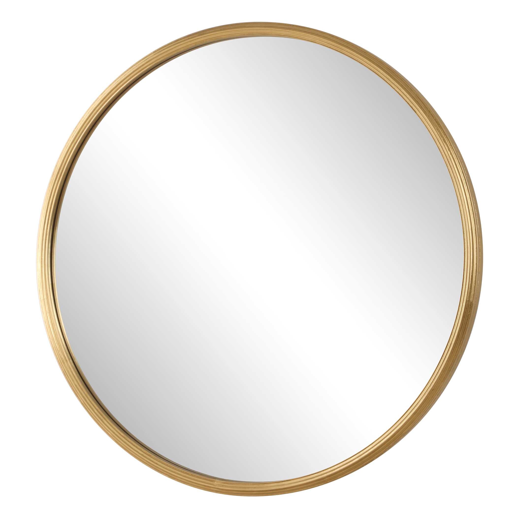 Lanvale Round Gold Iron Wall Mirror