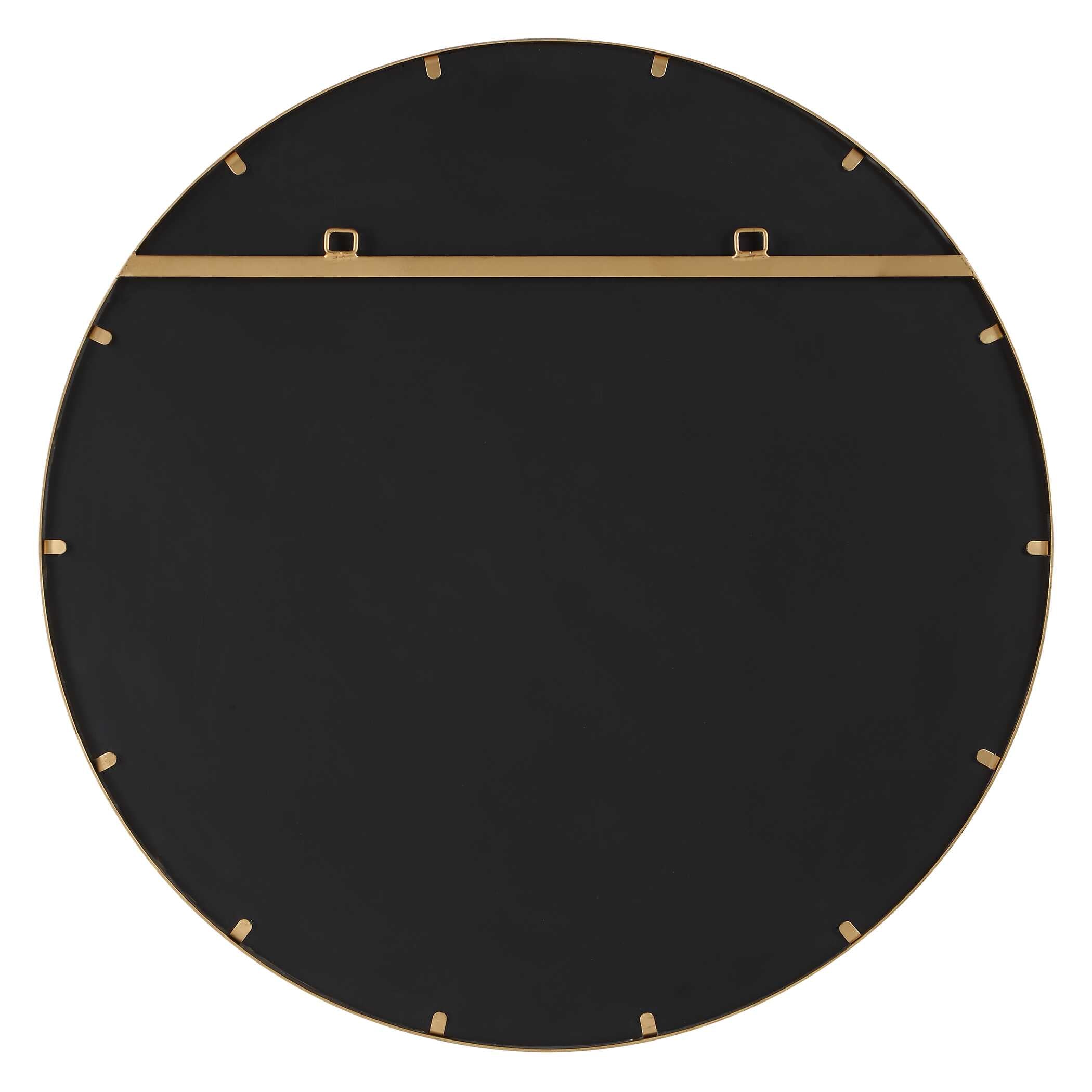 Lanvale Round Gold Iron Wall Mirror
