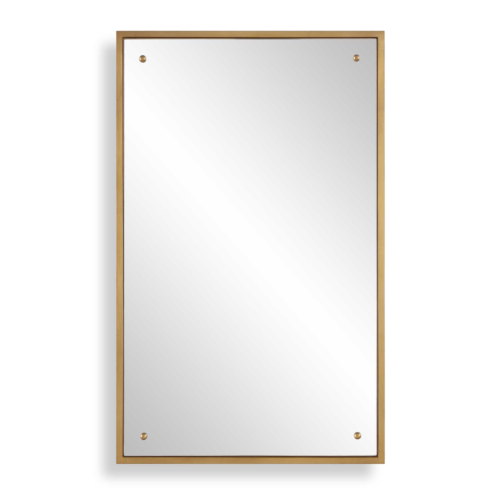 Oakhaven Rectangular Gold Wood Wall Mirror