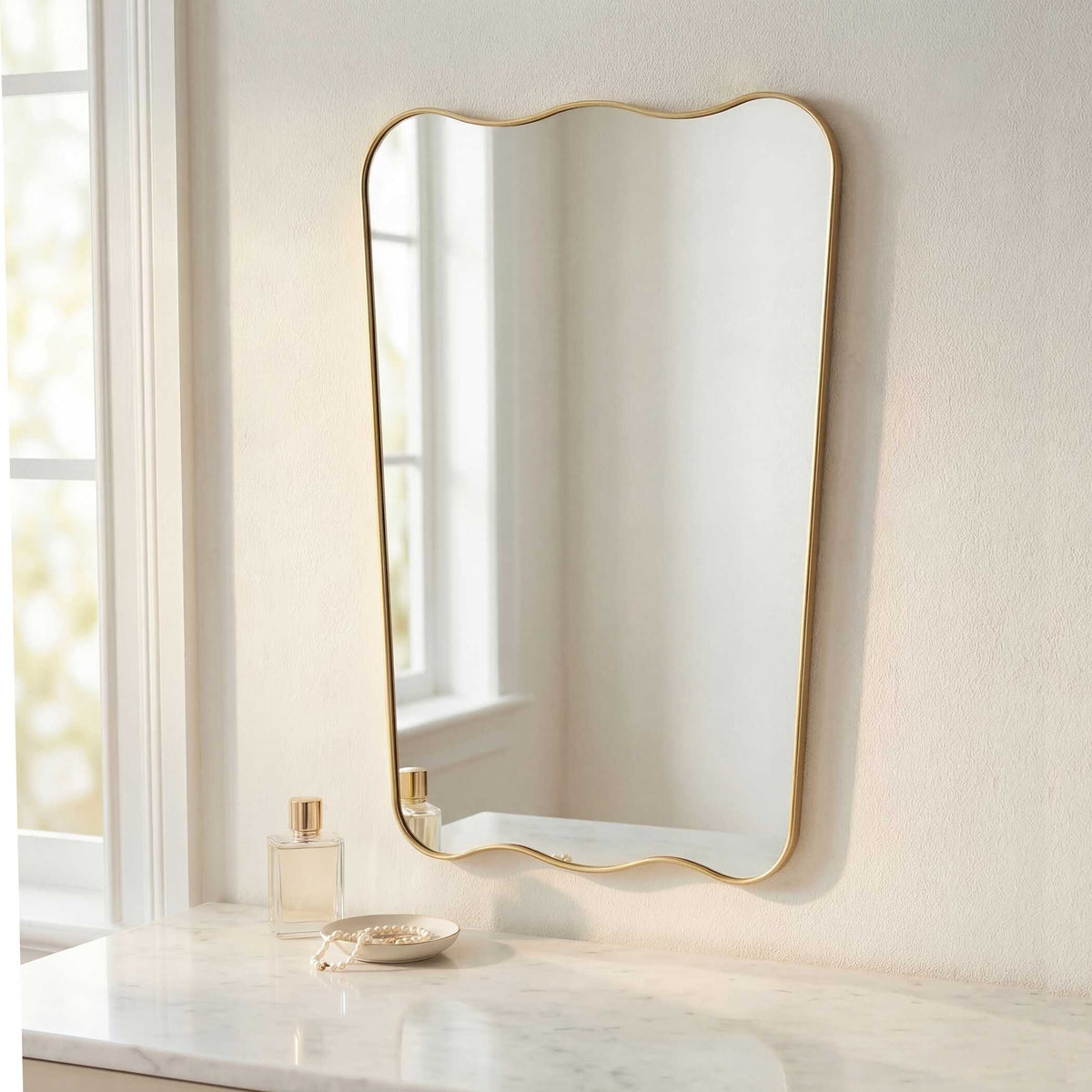 Kestrelle Gold Wood Wall Mirror