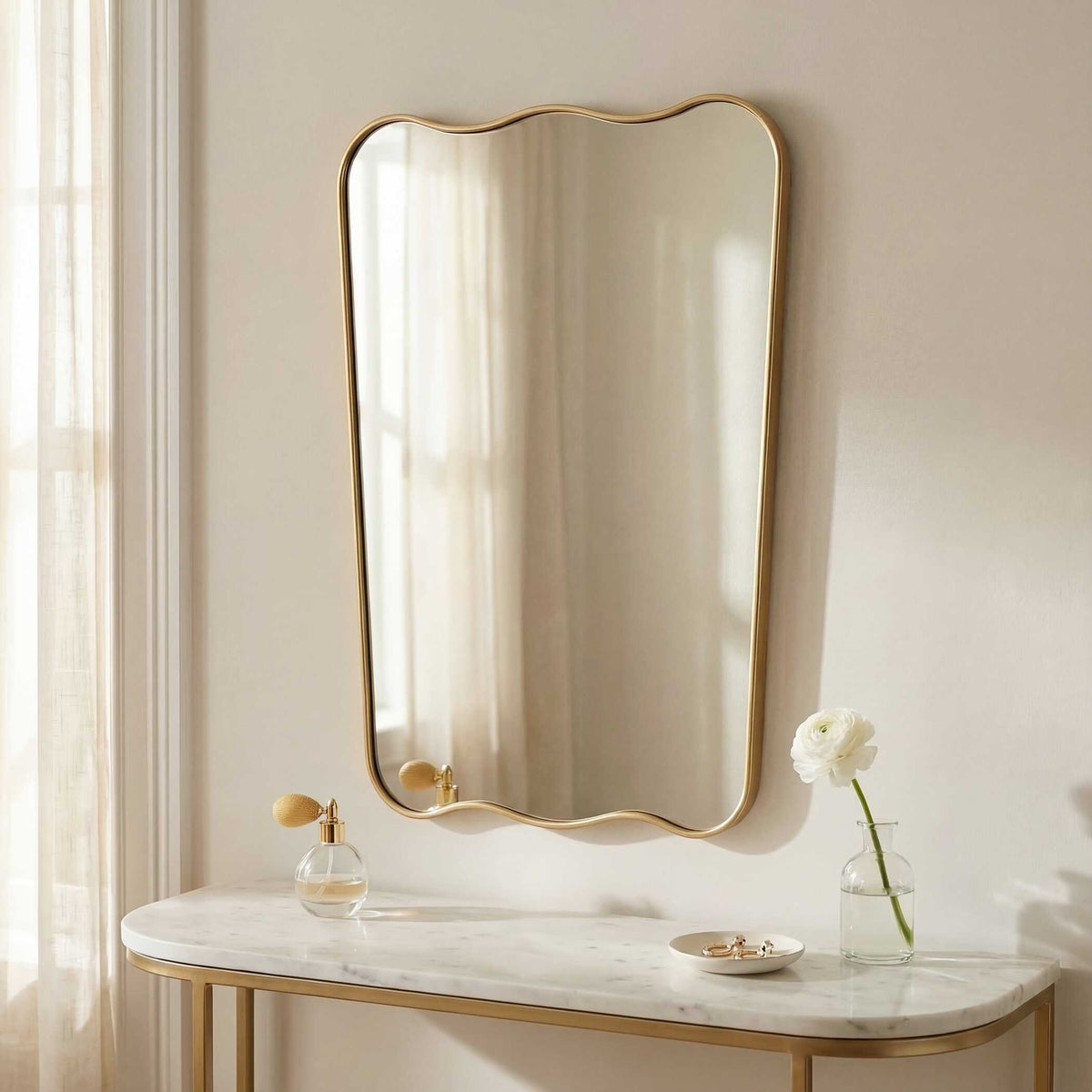 Kestrelle Gold Wood Wall Mirror