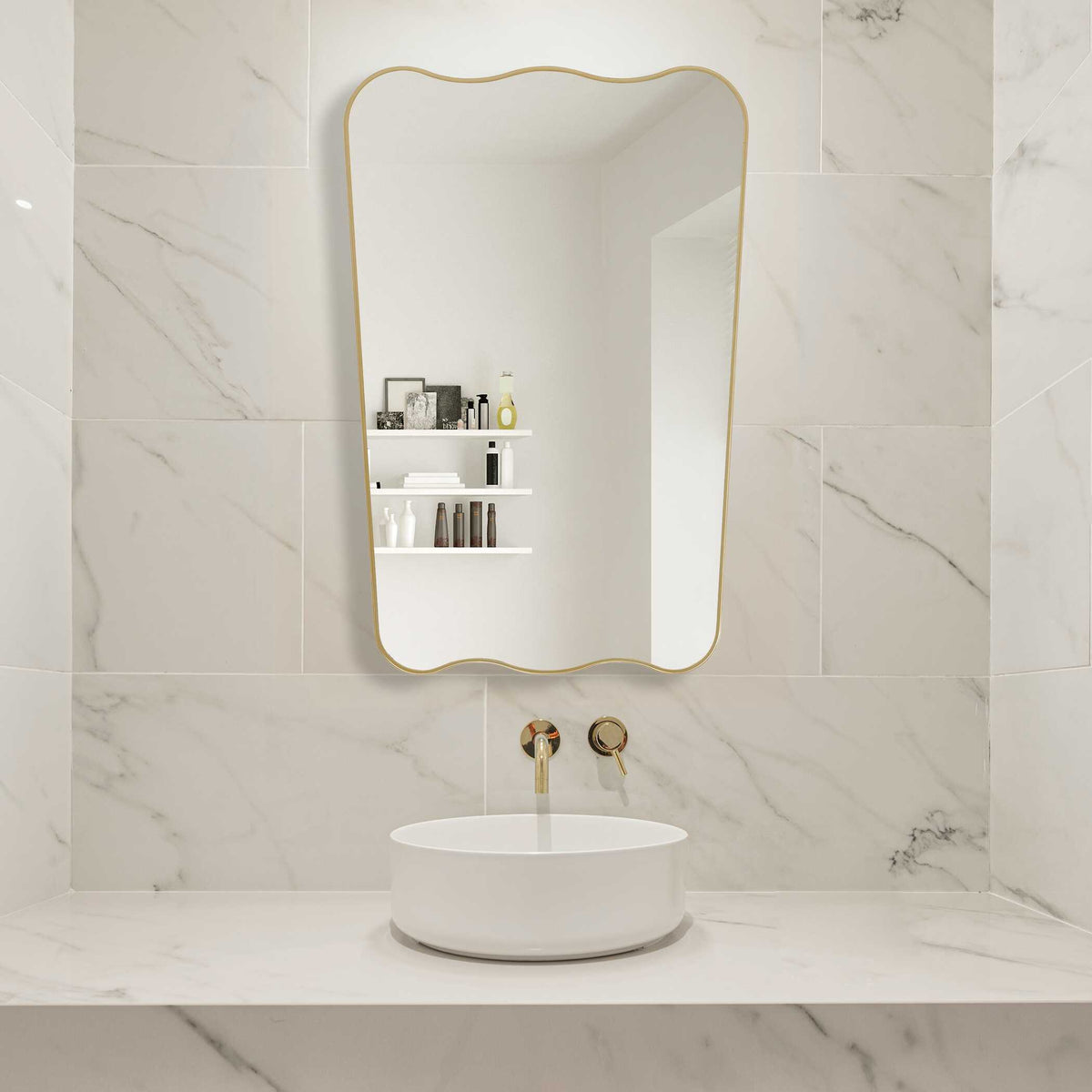 Kestrelle Gold Wood Wall Mirror