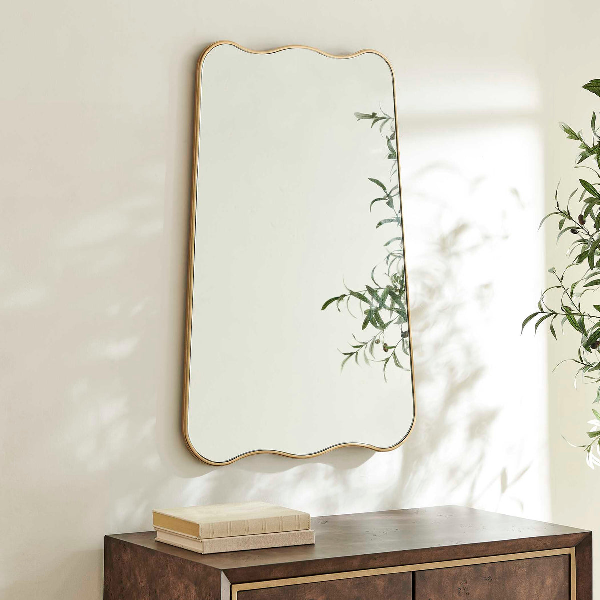 Kestrelle Gold Wood Wall Mirror