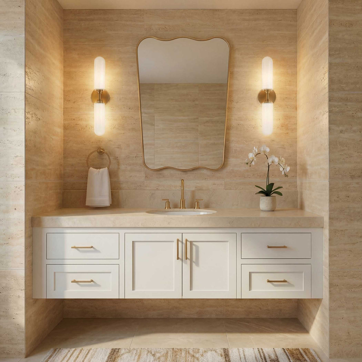 Kestrelle Gold Wood Wall Mirror