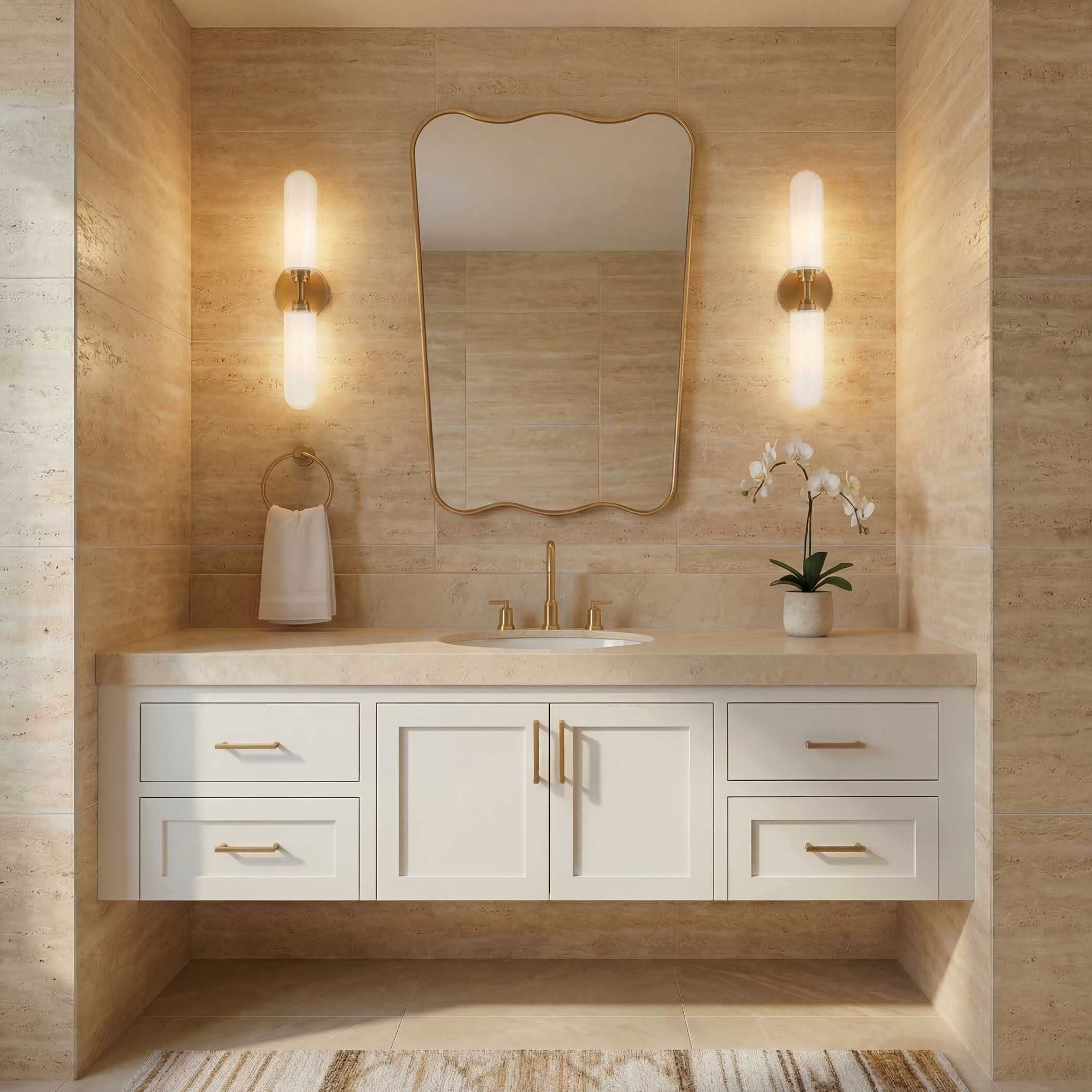 Kestrelle Gold Wood Wall Mirror