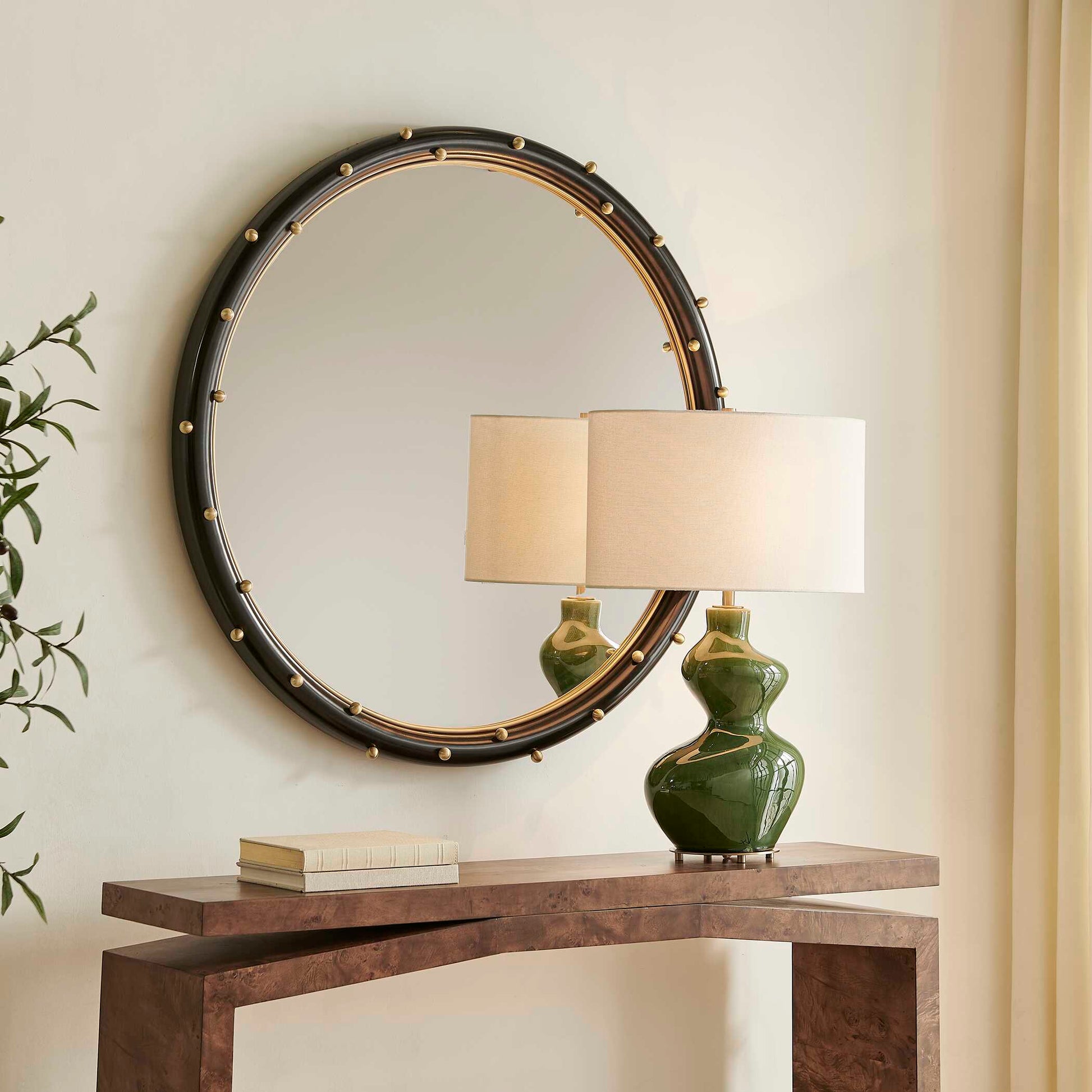 Uttermost Helia Brass Round Mirror