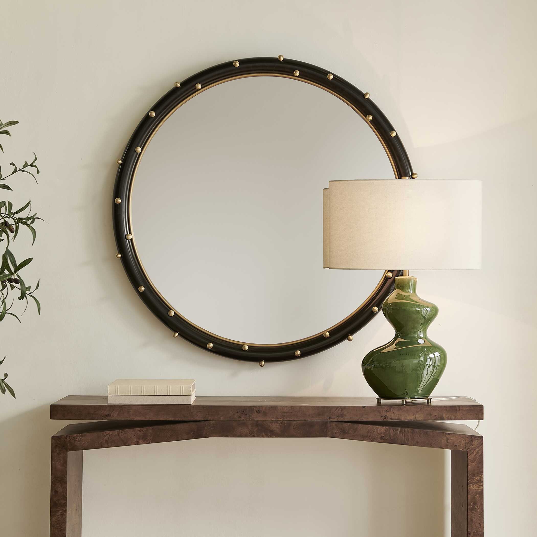 Uttermost Helia Brass Round Mirror