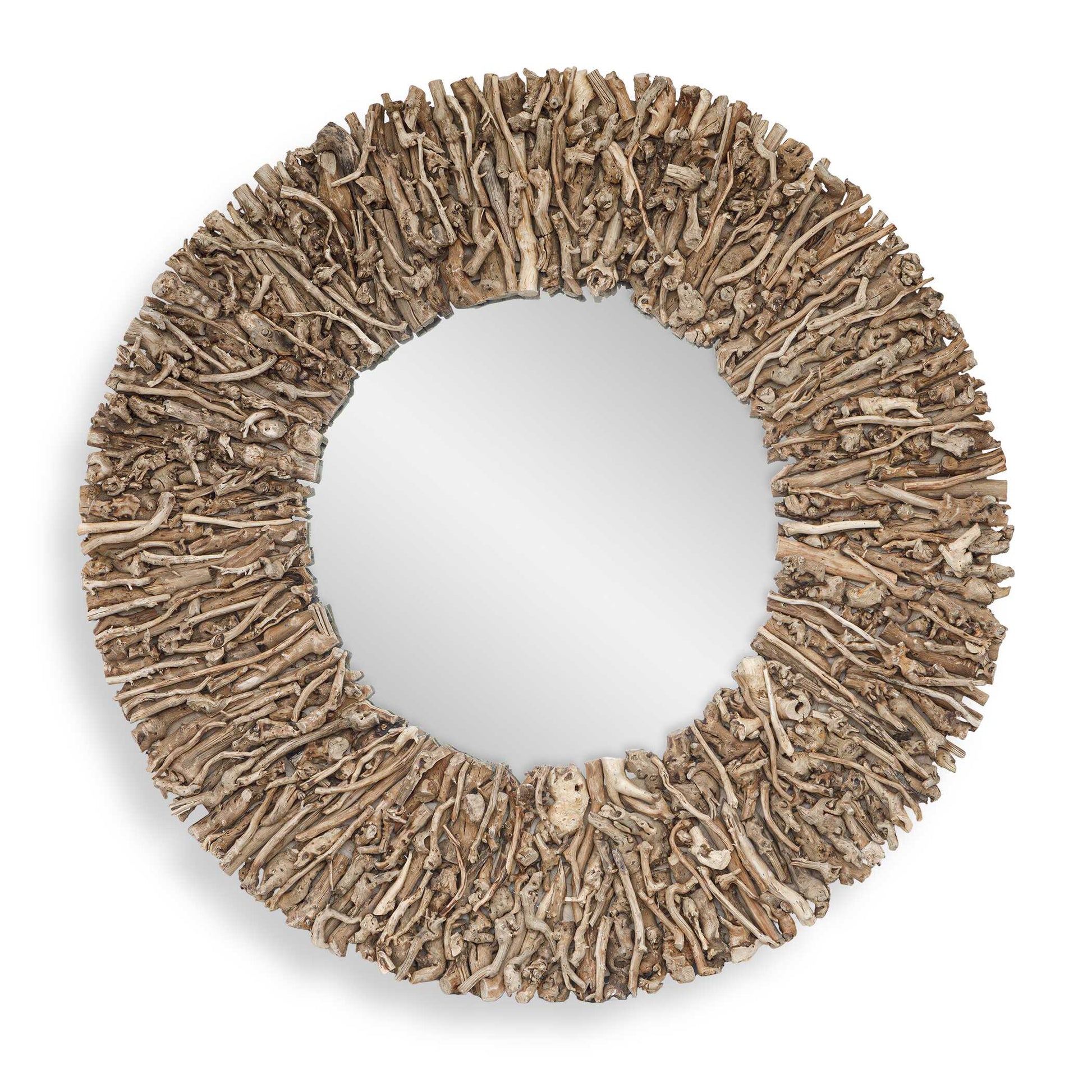 Uttermost Rossetti Round Interwoven Wood Mirror