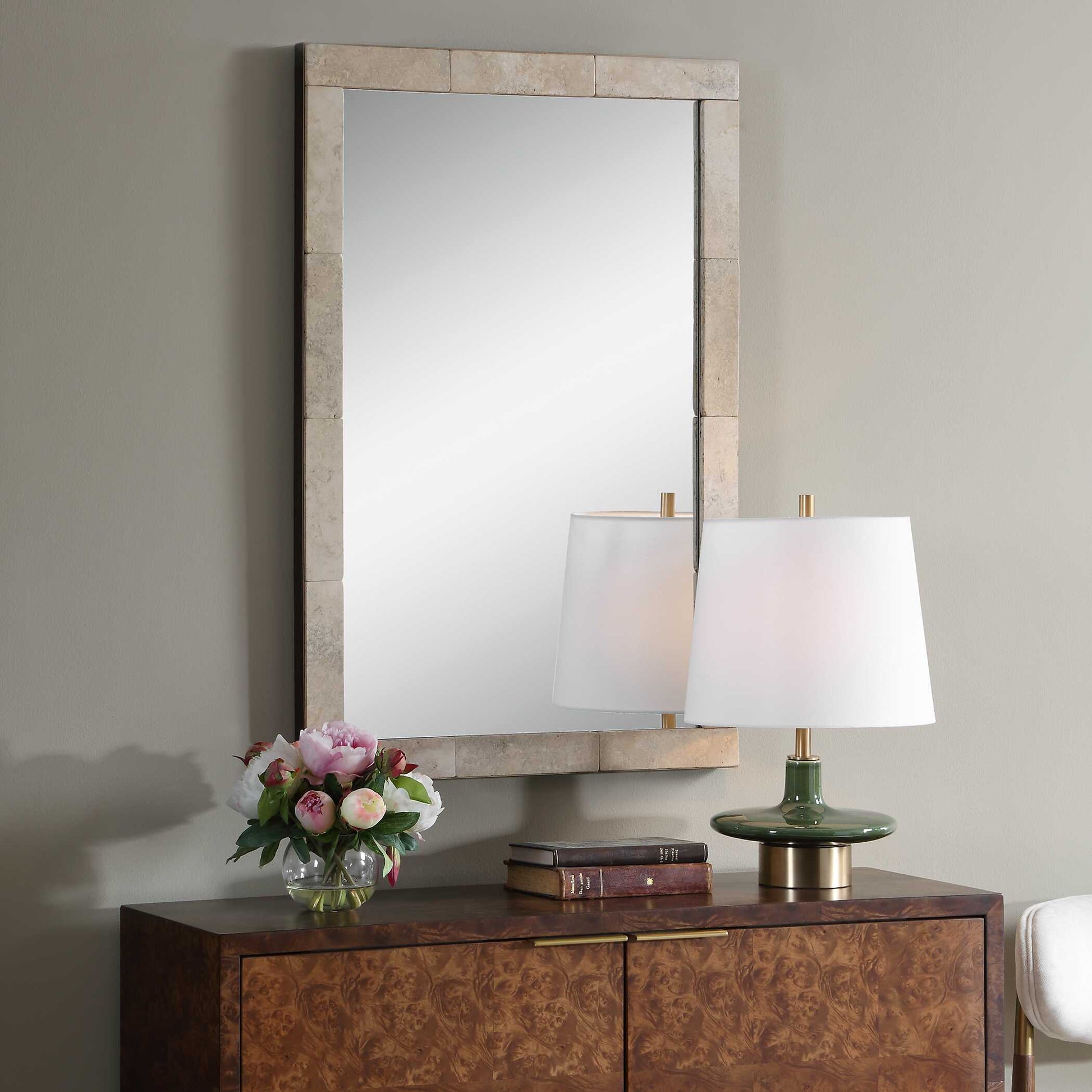 Uttermost Pave Rectangular Travertine Mirror