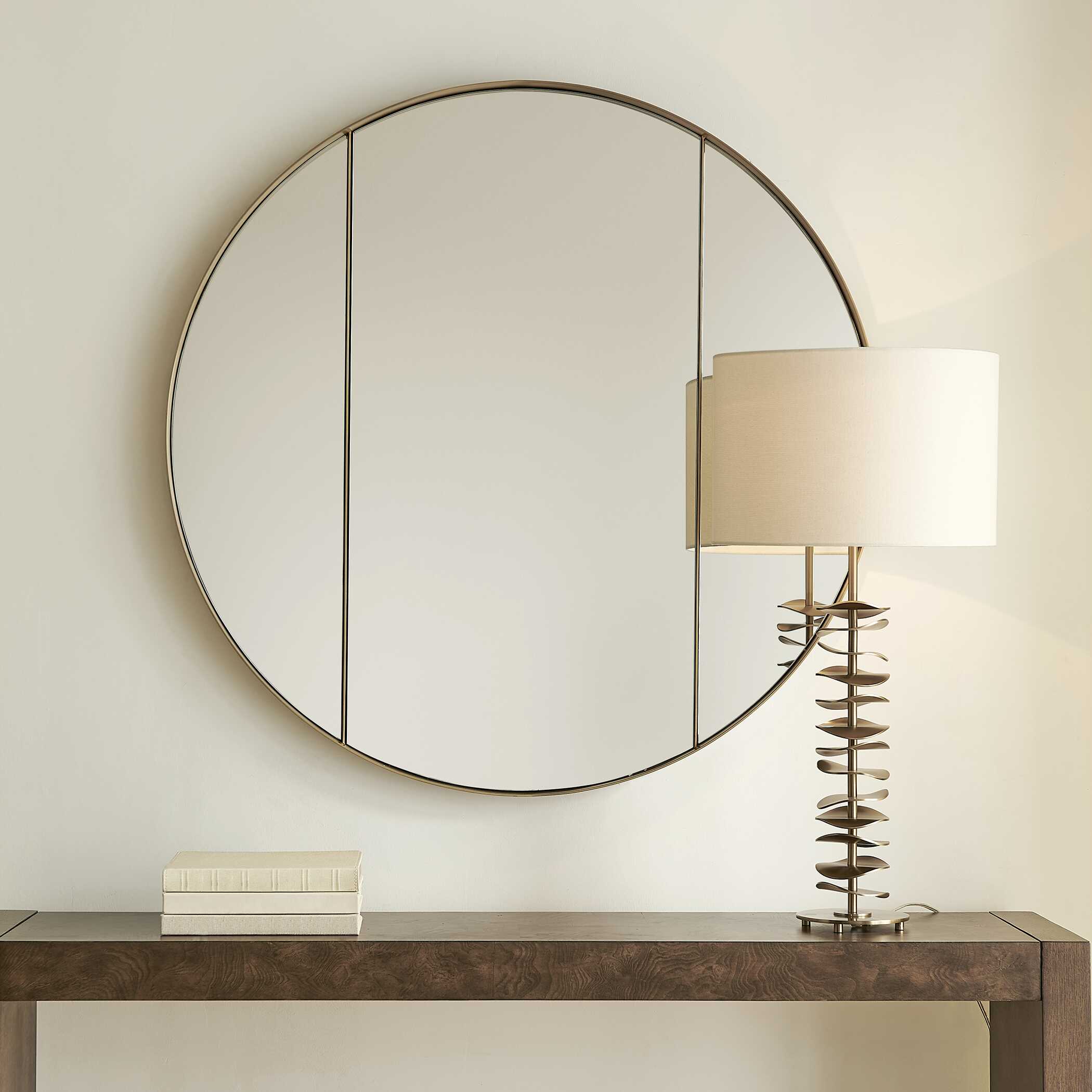 Uttermost Amram Antique Brass Round Mirror