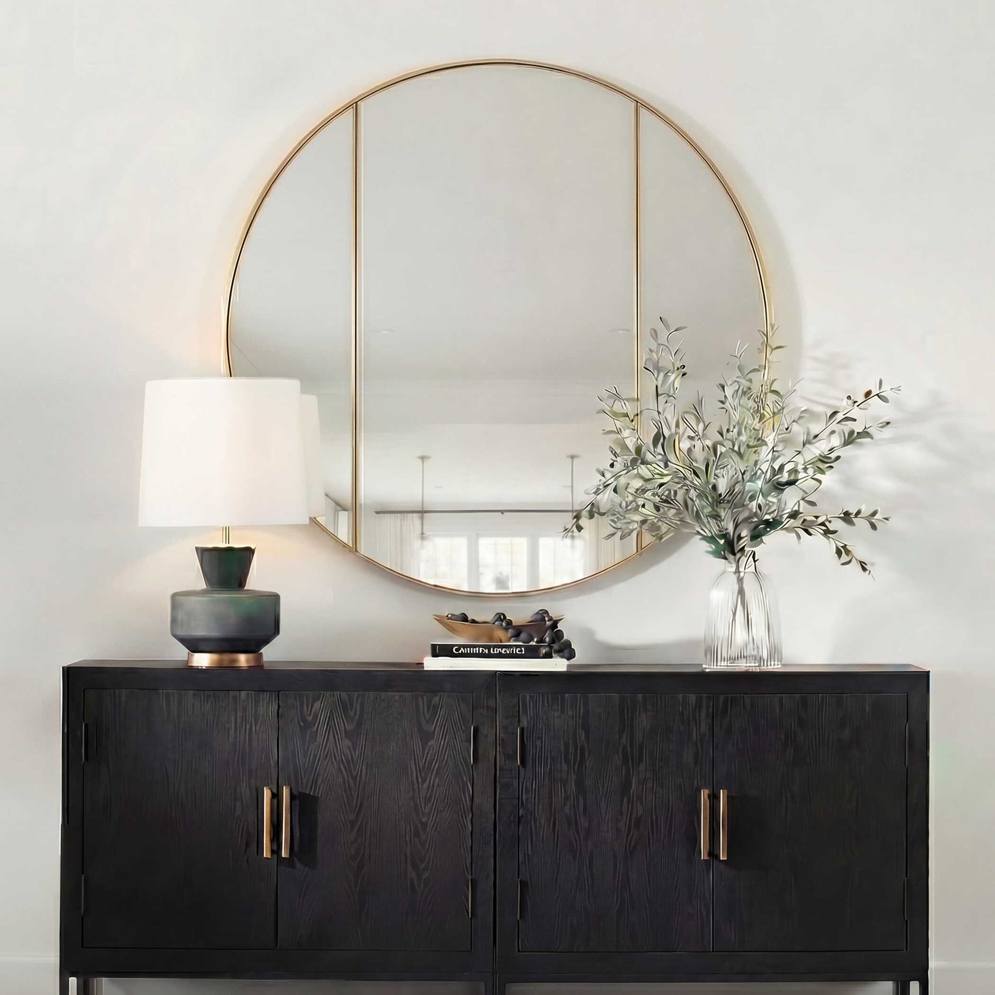 Uttermost Amram Antique Brass Round Mirror