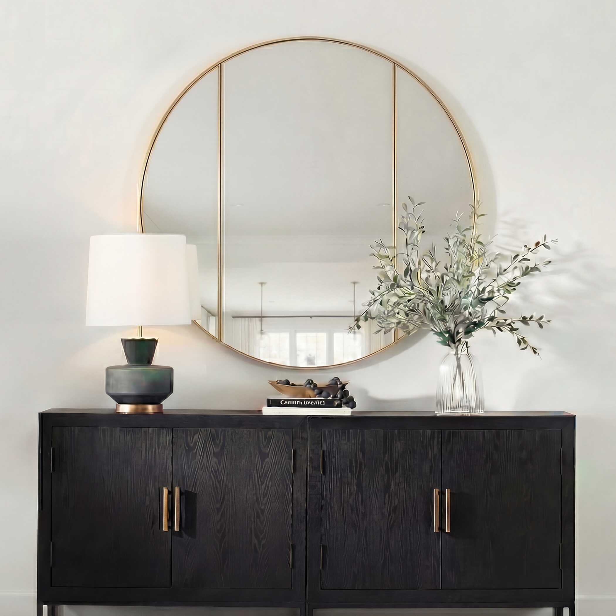 Uttermost Amram Antique Brass Round Mirror