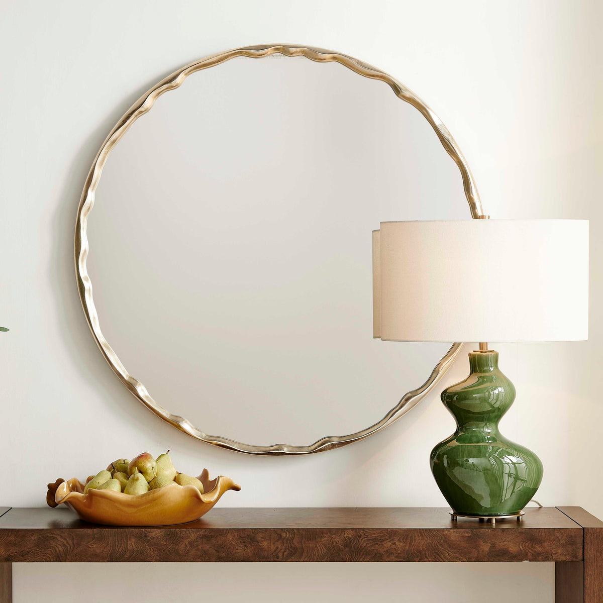 Uttermost Crinkle Round Mirror