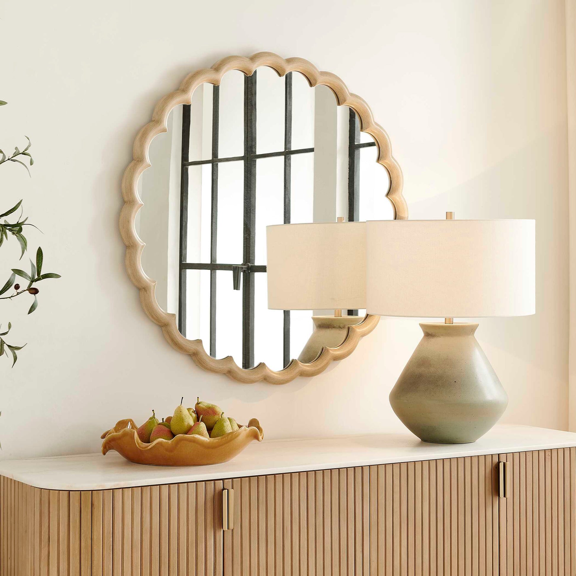 Uttermost Cerrito Burnished Ivory Round Mirror
