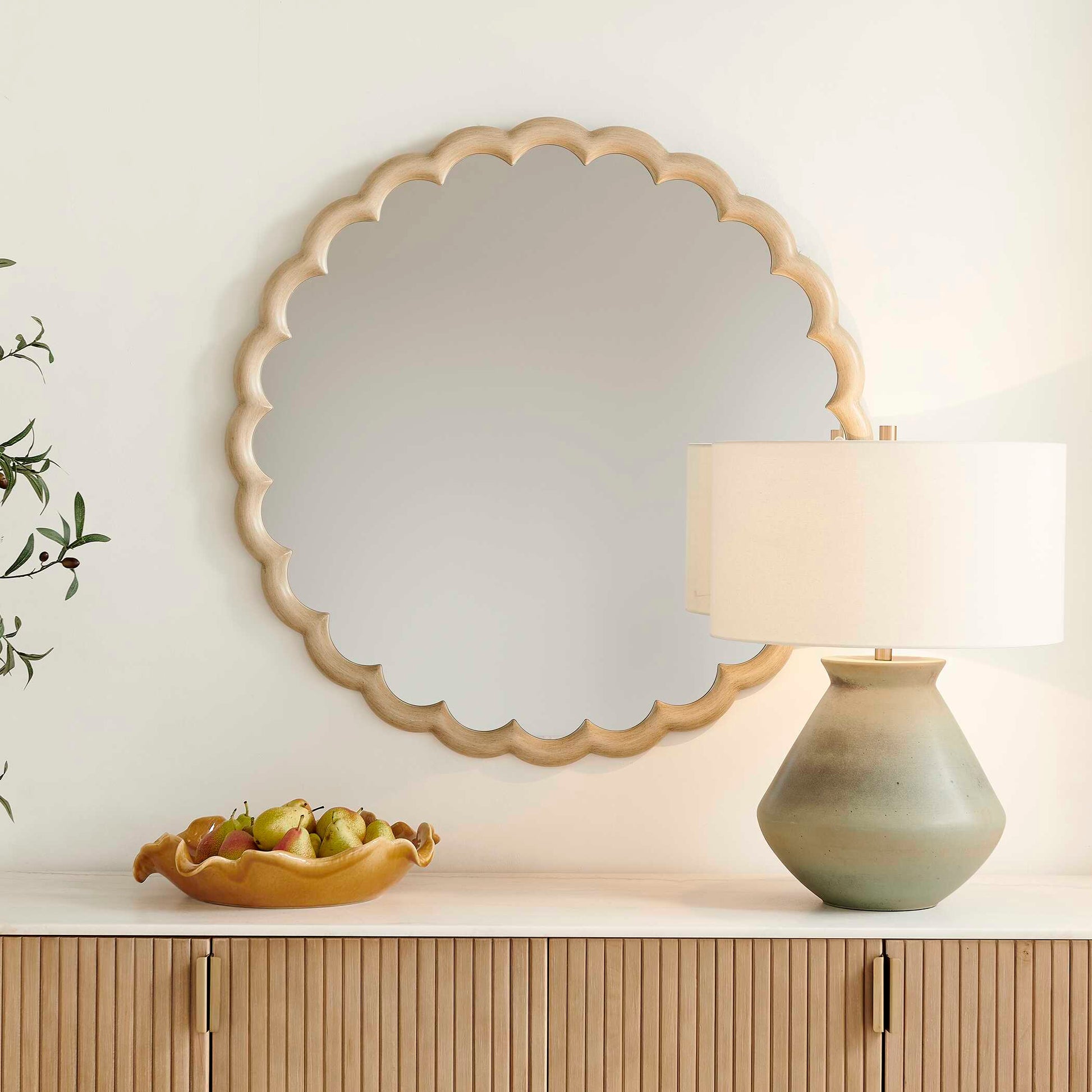 Uttermost Cerrito Burnished Ivory Round Mirror